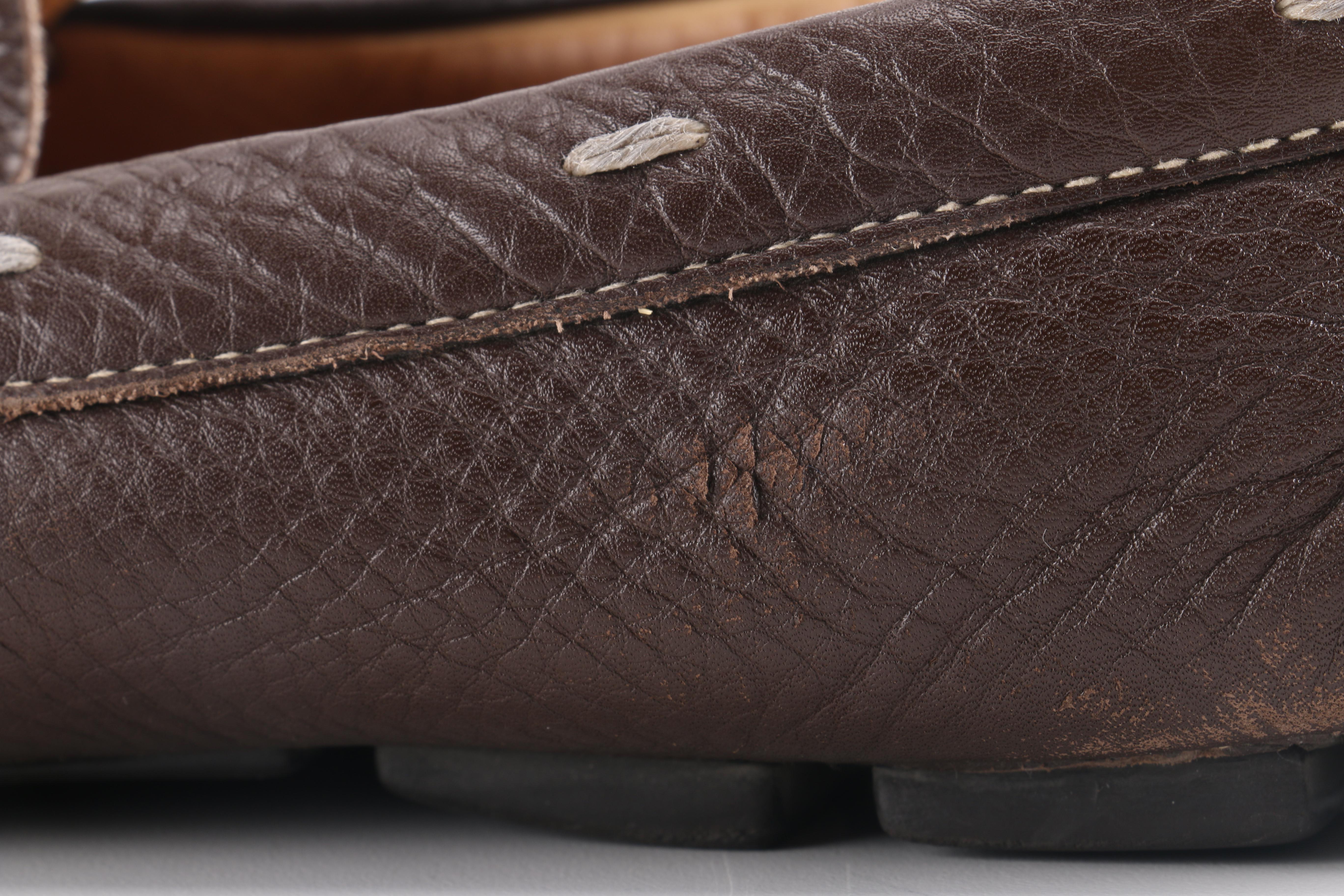 Men's Prada Brown Leather Driving Moccasins