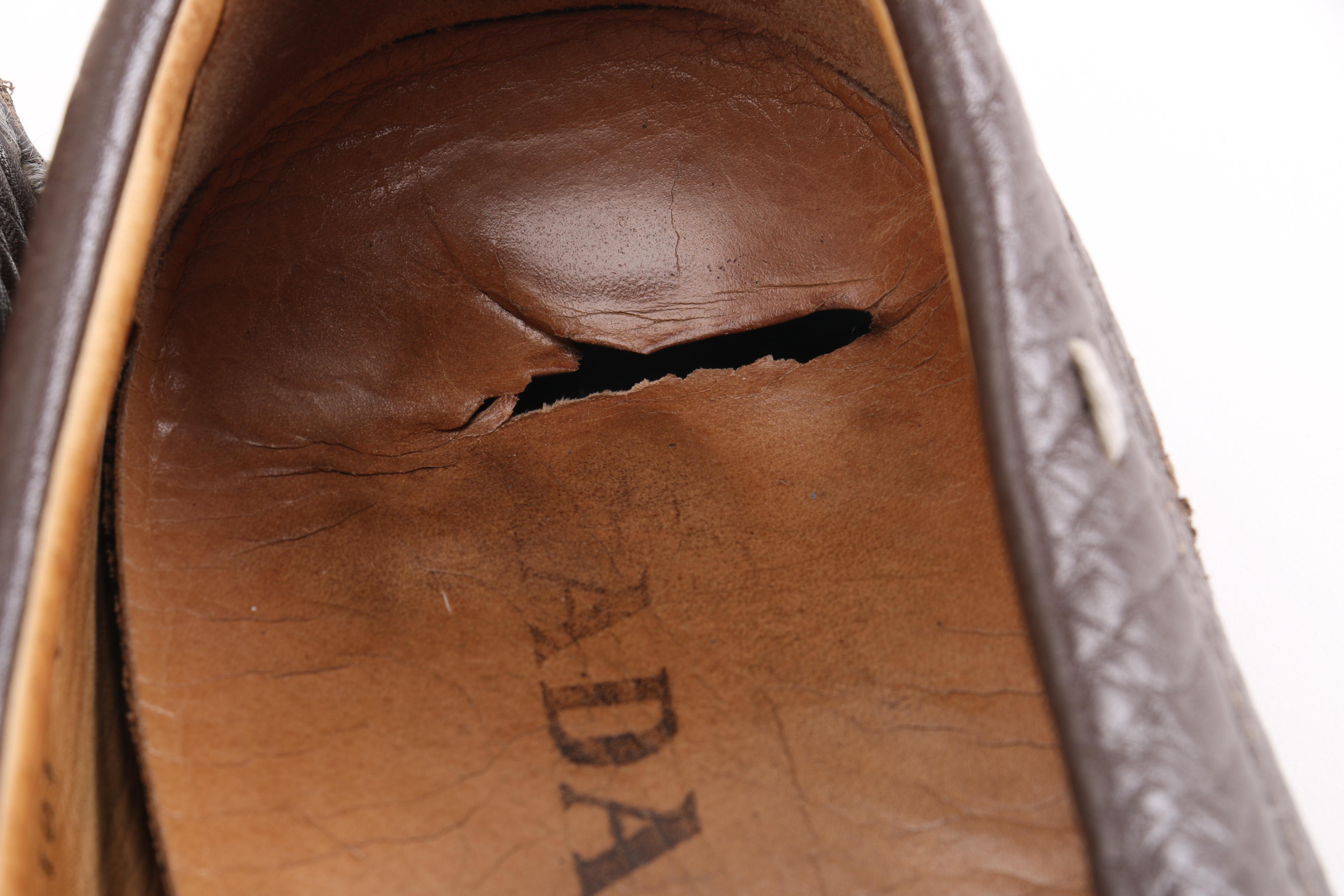 Men's Prada Brown Leather Driving Moccasins