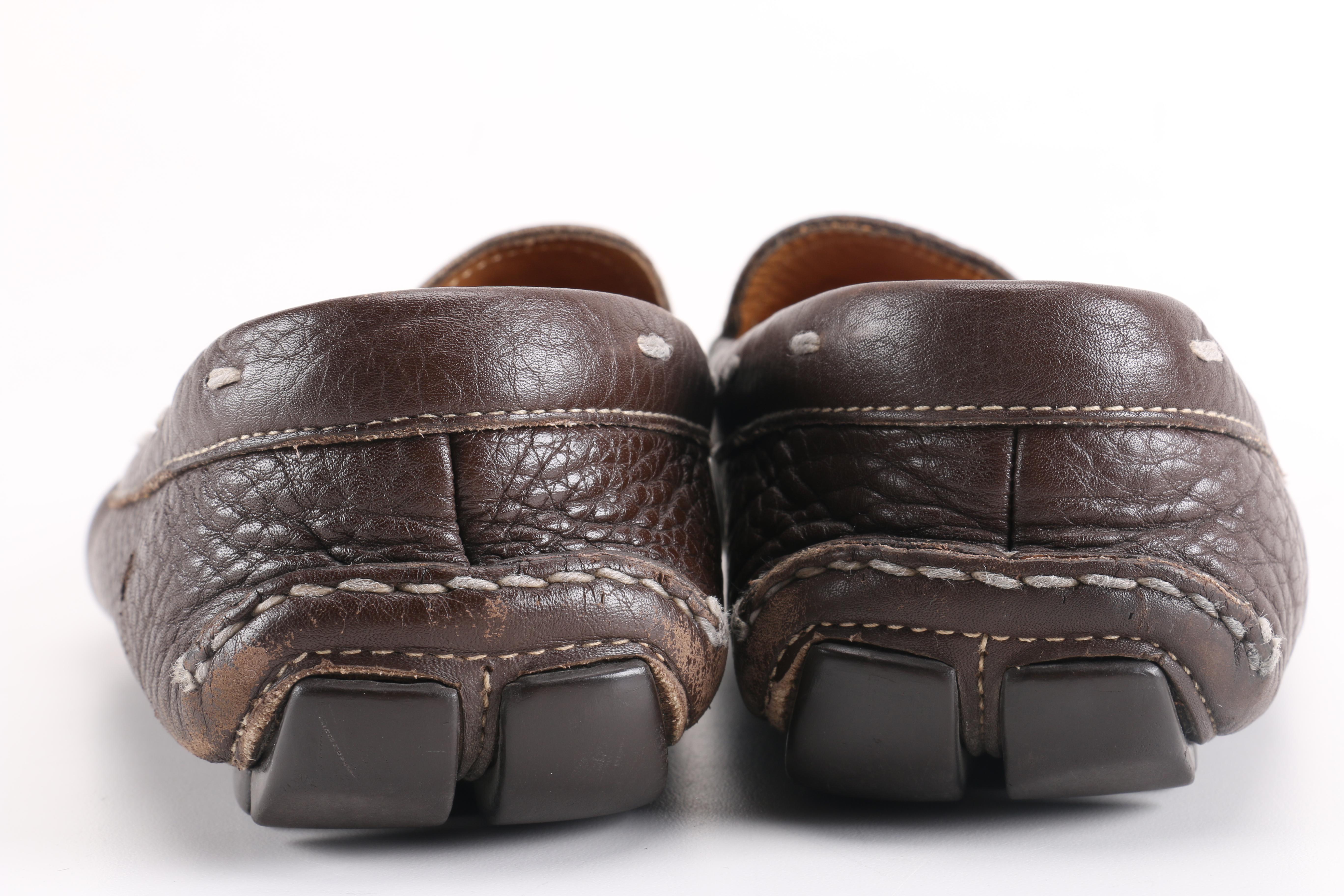 Men's Prada Brown Leather Driving Moccasins