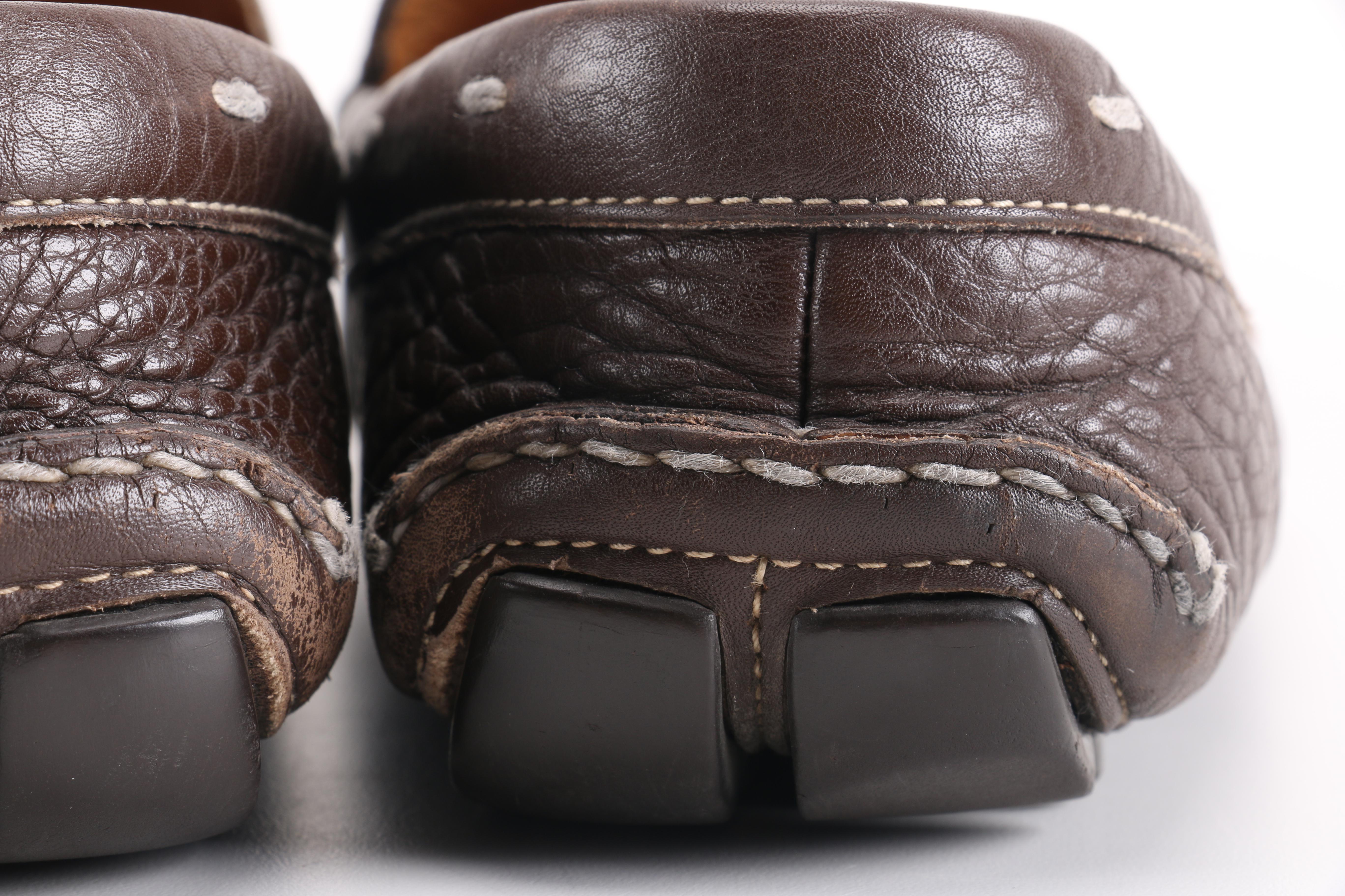 Men's Prada Brown Leather Driving Moccasins