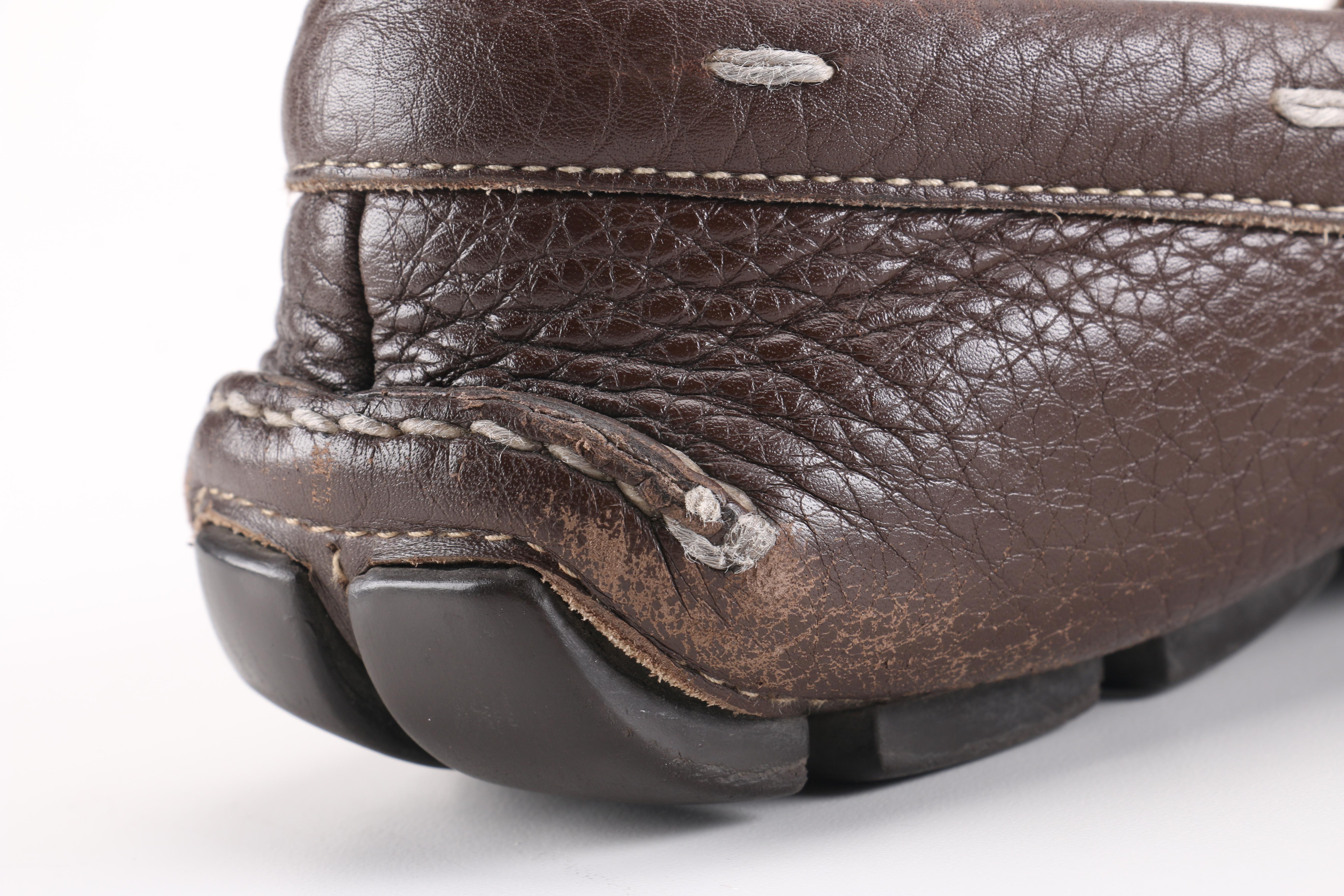 Men's Prada Brown Leather Driving Moccasins