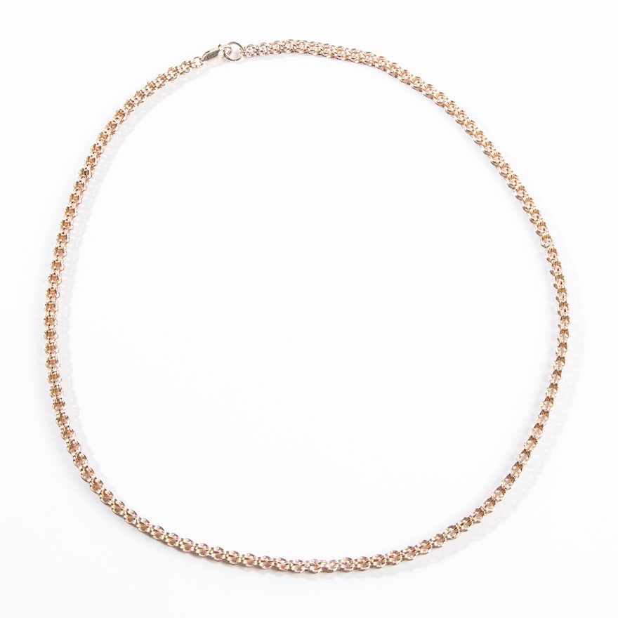 14K Yellow Gold Double-Link Chain Necklace