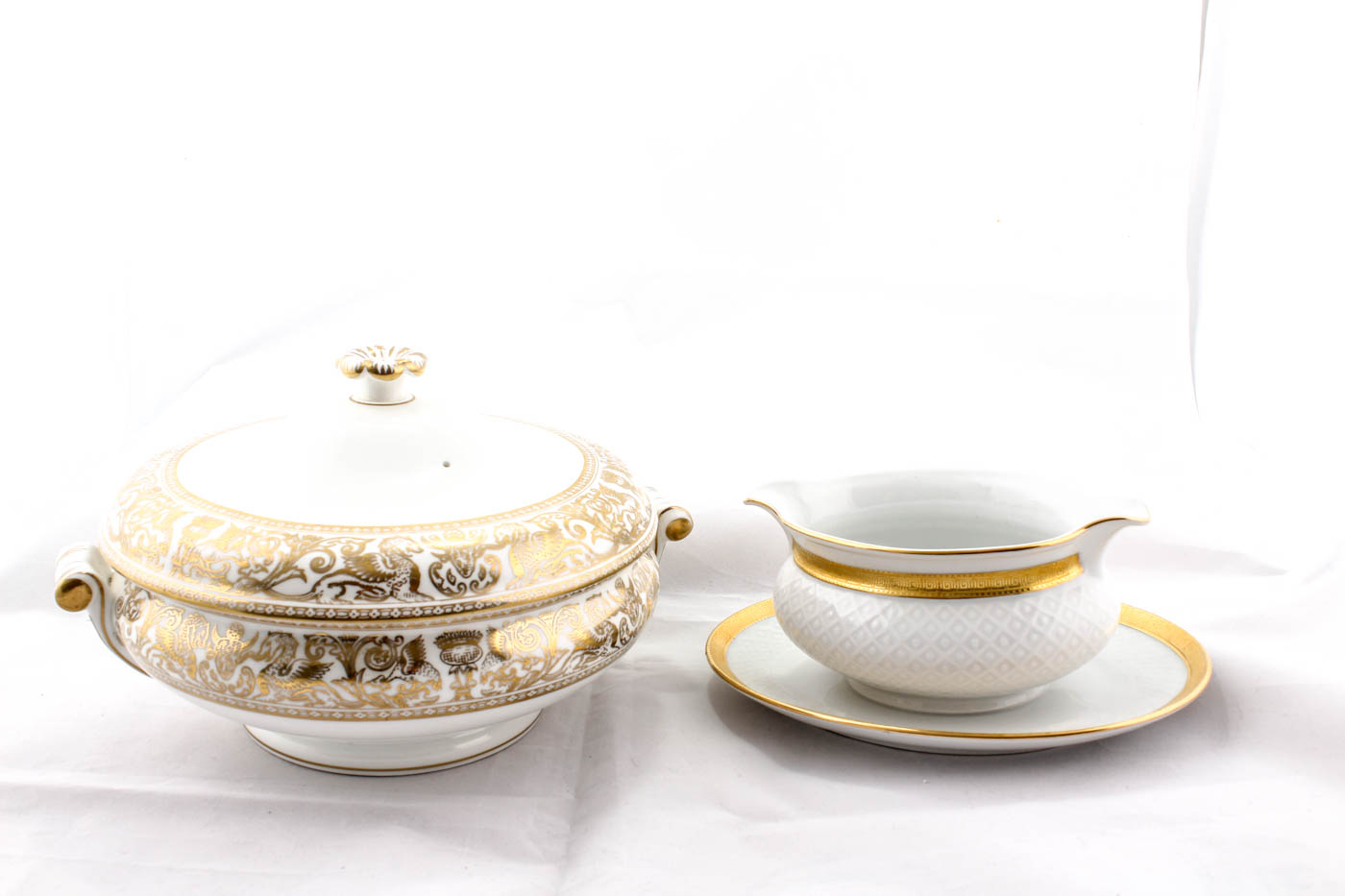 Set of Wedgwood Gold Florentine China and Waterford Templemore