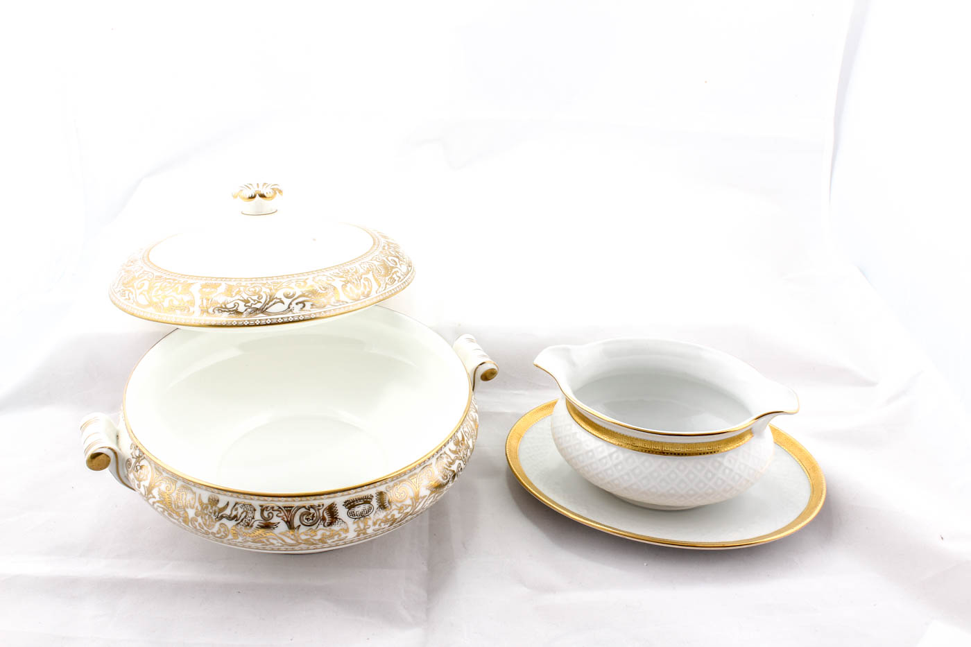 Set of Wedgwood Gold Florentine China and Waterford Templemore