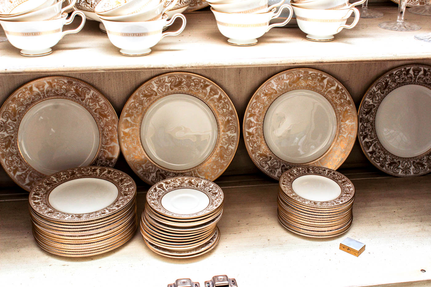 Set of Wedgwood Gold Florentine China and Waterford Templemore