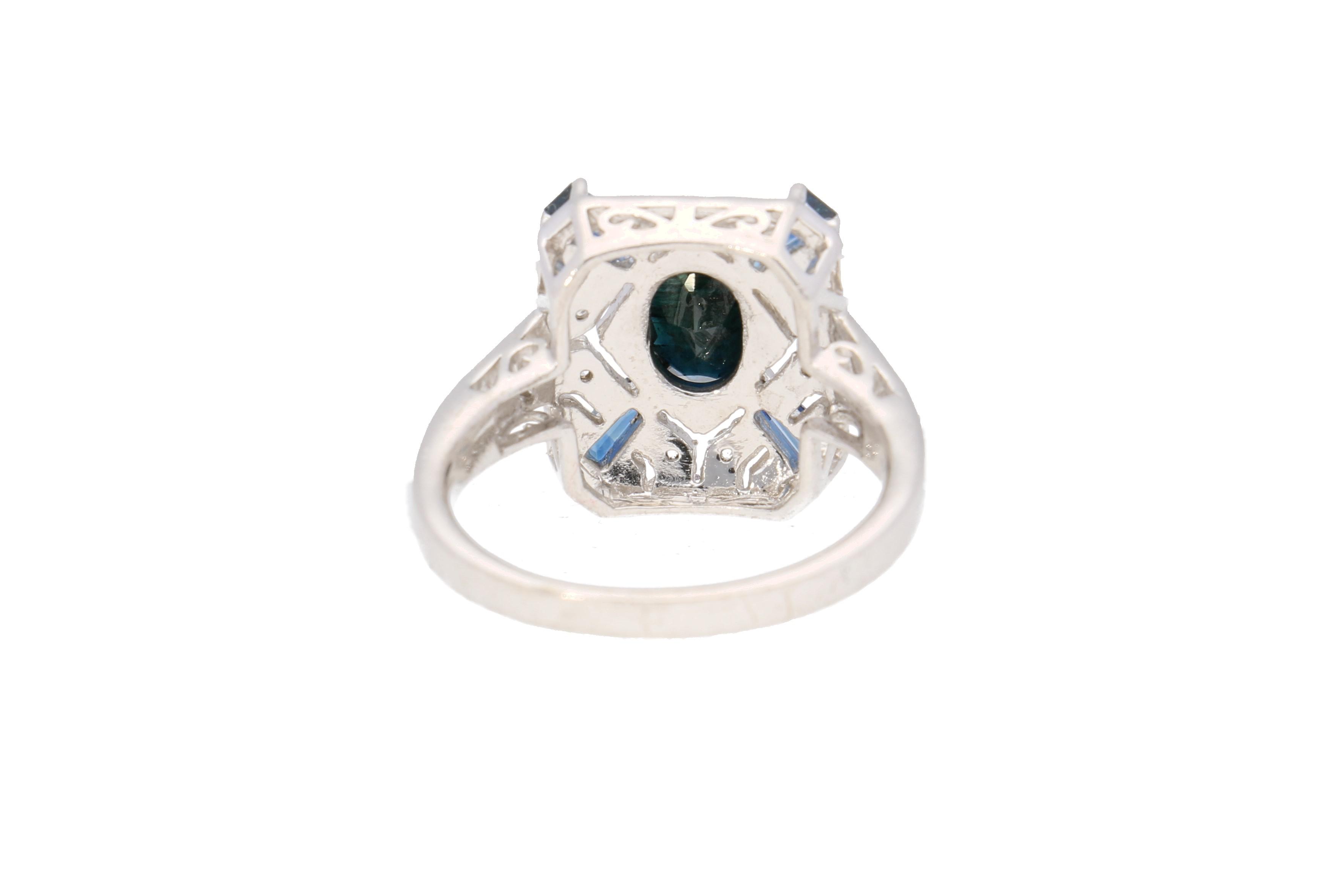 Sterling Silver Ring with Gemstones