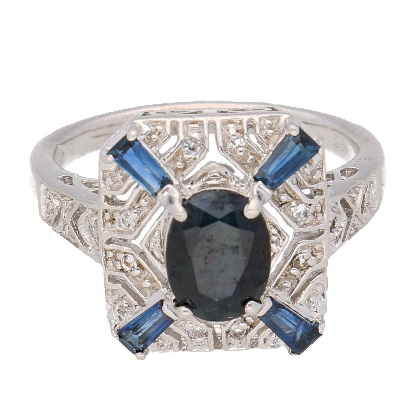Sterling Silver Ring with Gemstones