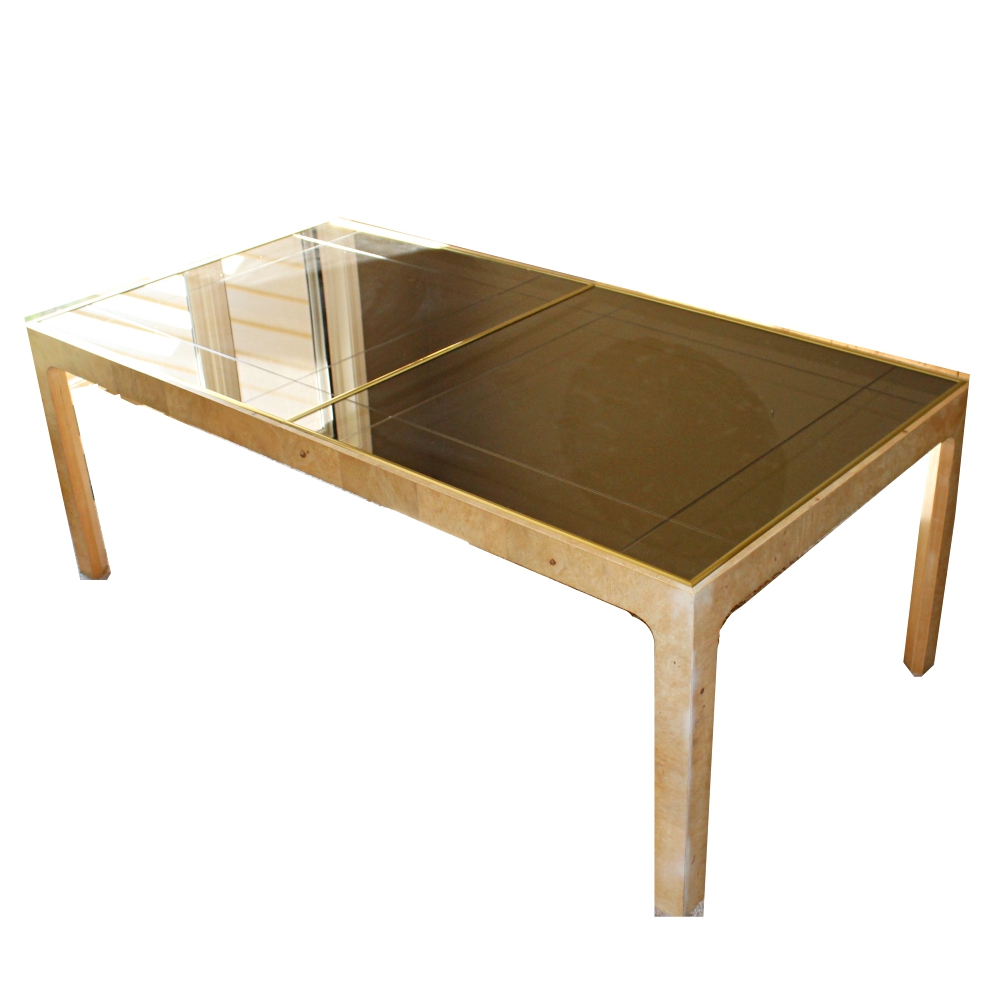 Henredon Burl Wood and Mirrored Dining Set