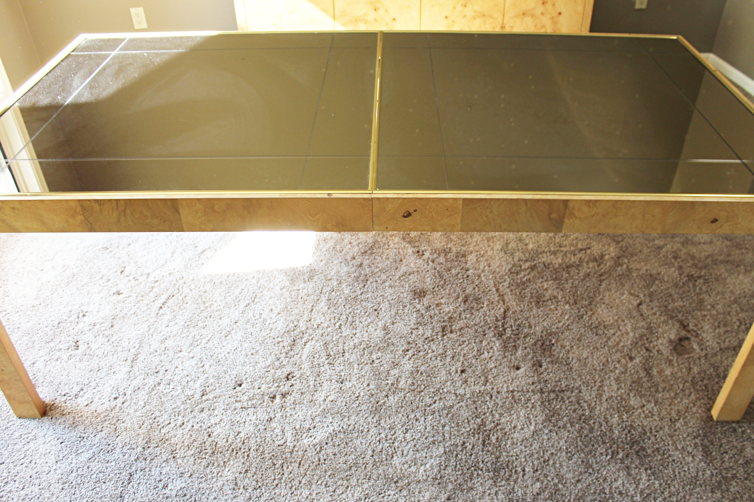 Henredon Burl Wood and Mirrored Dining Set