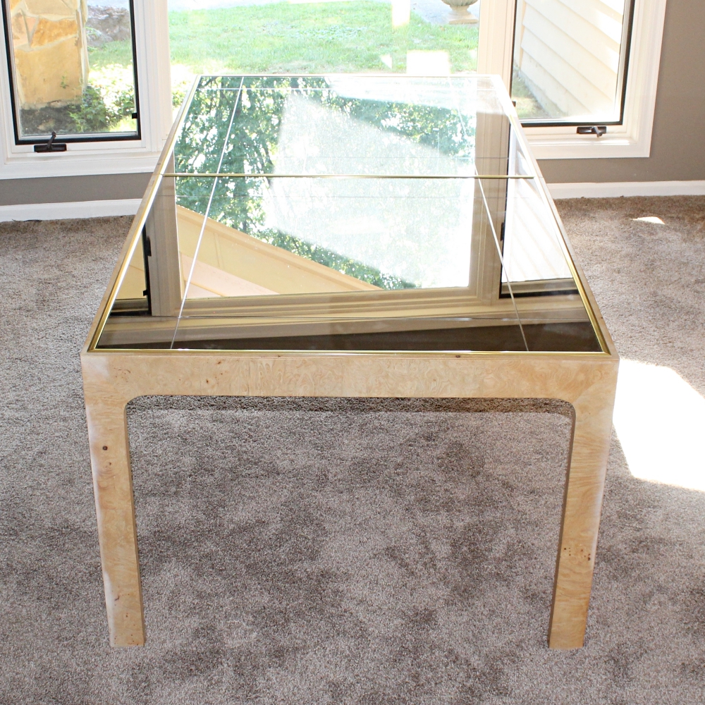 Henredon Burl Wood and Mirrored Dining Set