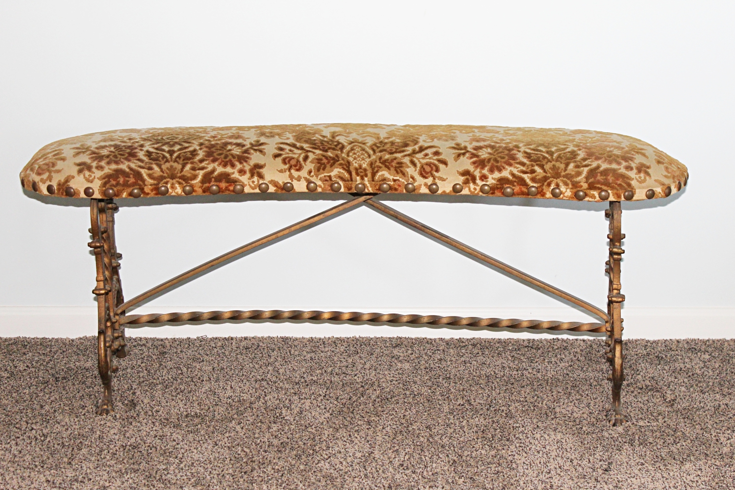Velvet Damask Bench