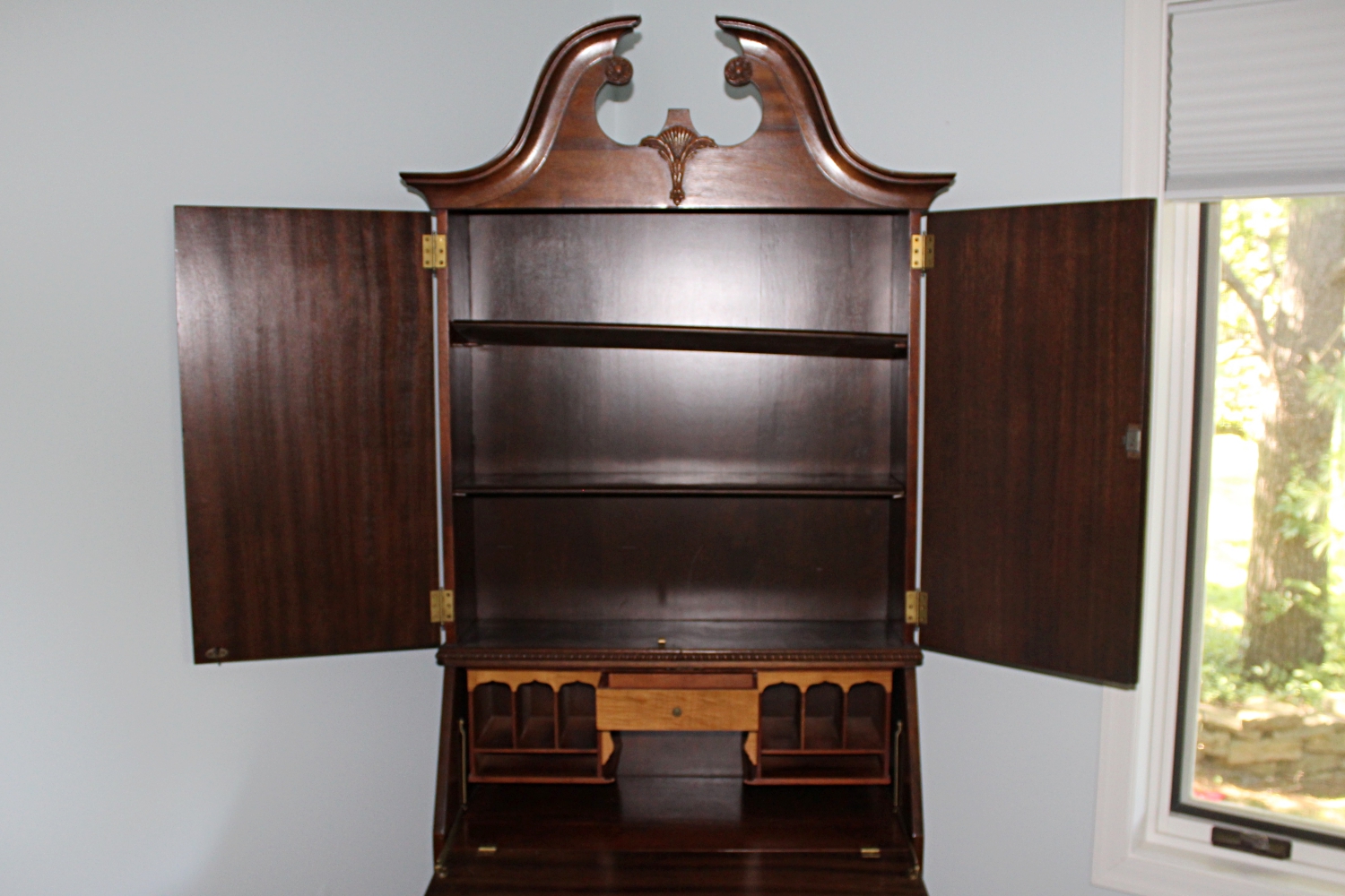 Vintage Chippendale Style Mahogany Secretary