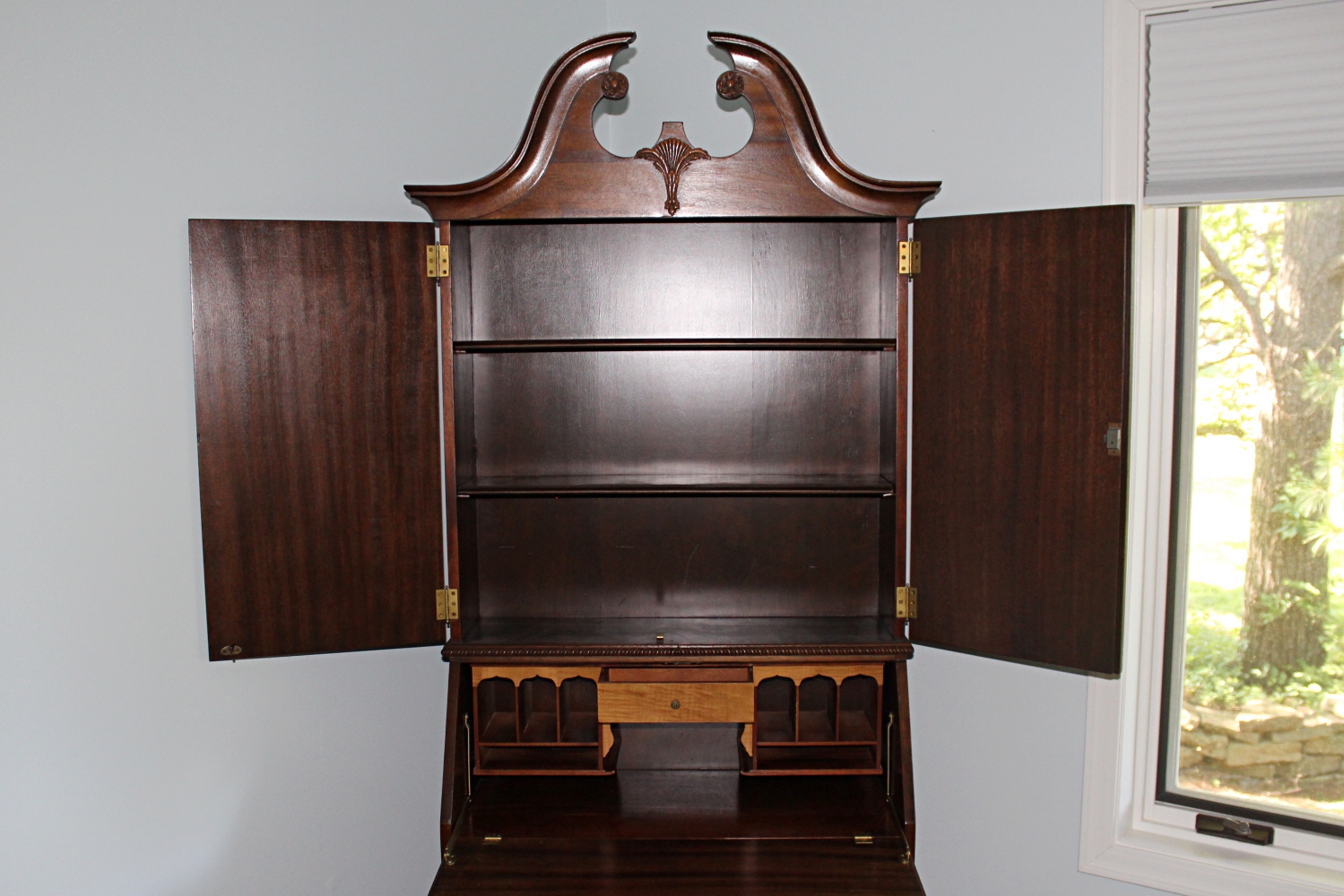 Vintage Chippendale Style Mahogany Secretary