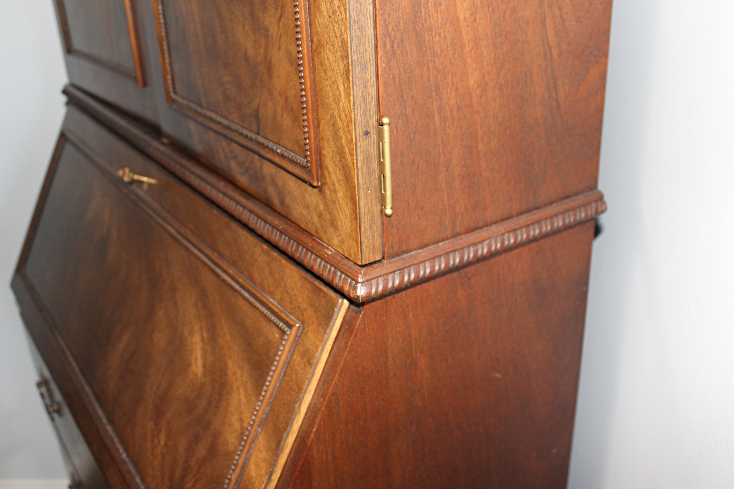 Vintage Chippendale Style Mahogany Secretary