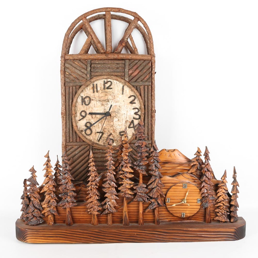 Adirondack Style Mantel Clocks