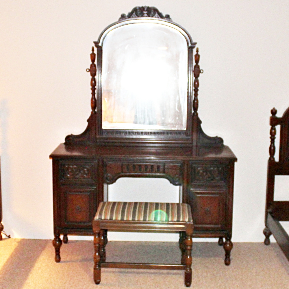Antique Victorian Carved Vanity Desk