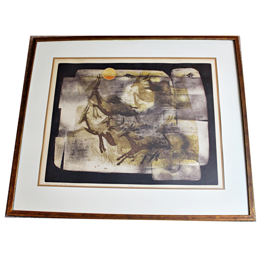 R.S. Riddick Limited Edition Etching "And Beasts of the Field"