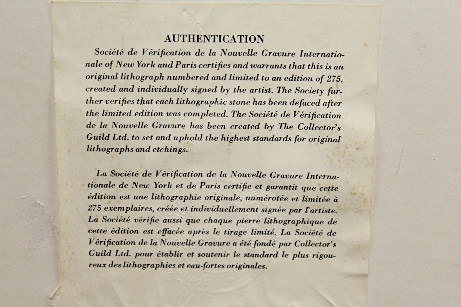 Pierre Bordenave Limited Edition Lithograph