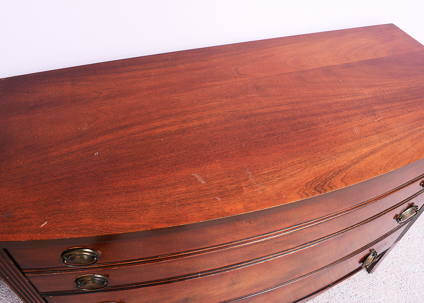 Vintage Mahogany Bow Front Nightstand by Dixie