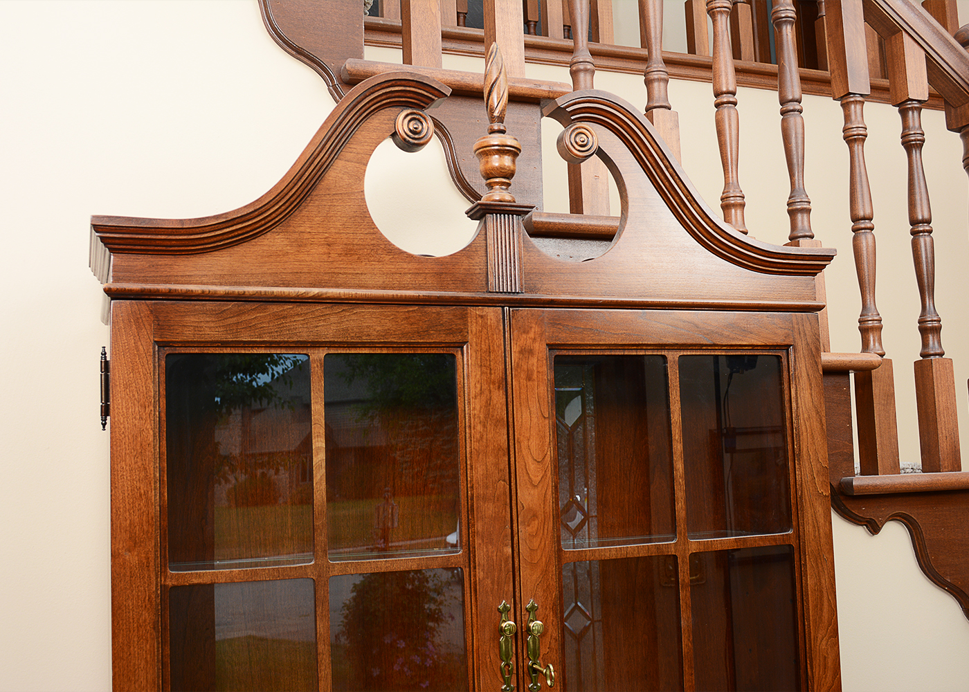 Queen Anne Style Cherry Secretary Desk by Jasper Cabinet