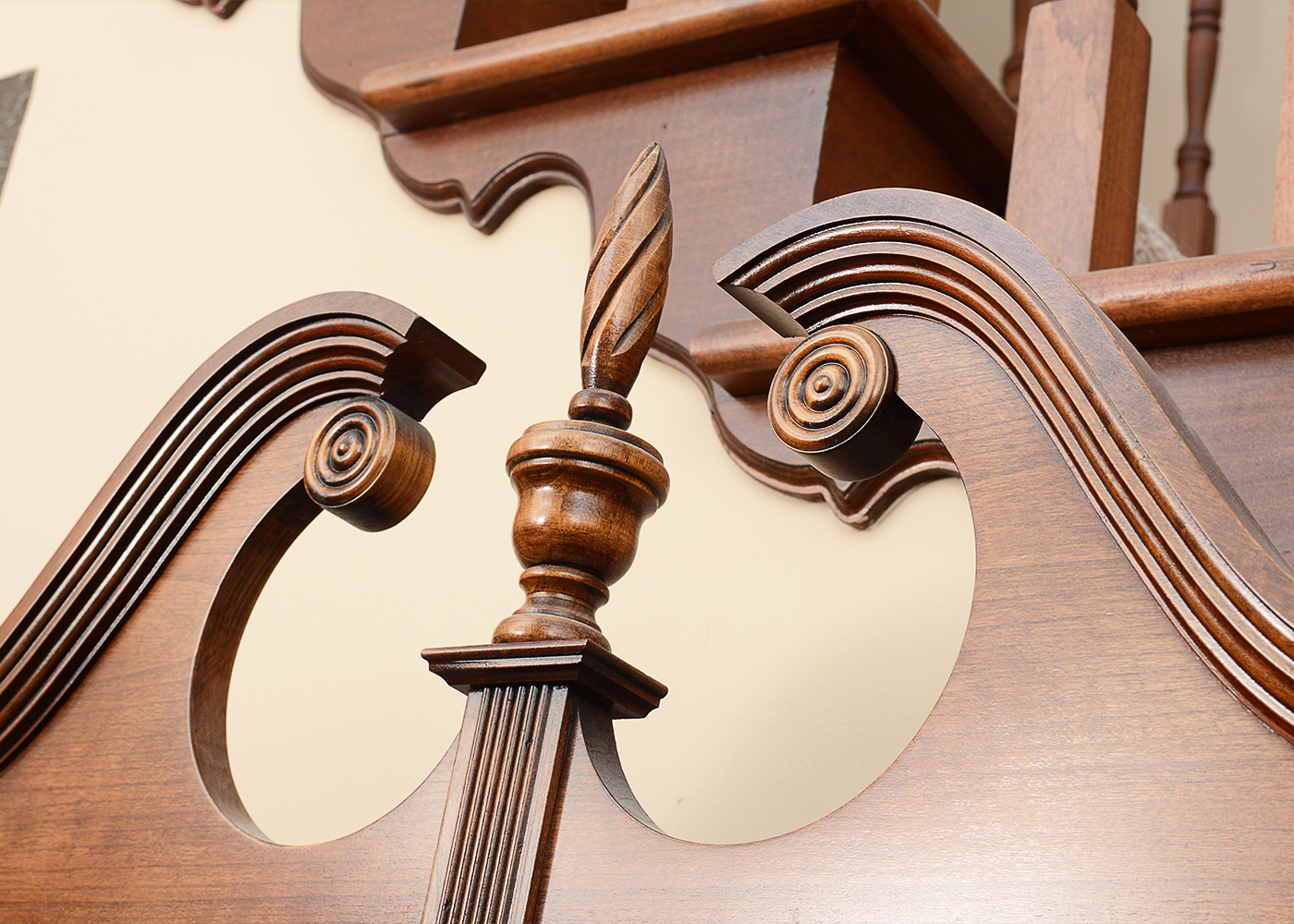 Queen Anne Style Cherry Secretary Desk by Jasper Cabinet