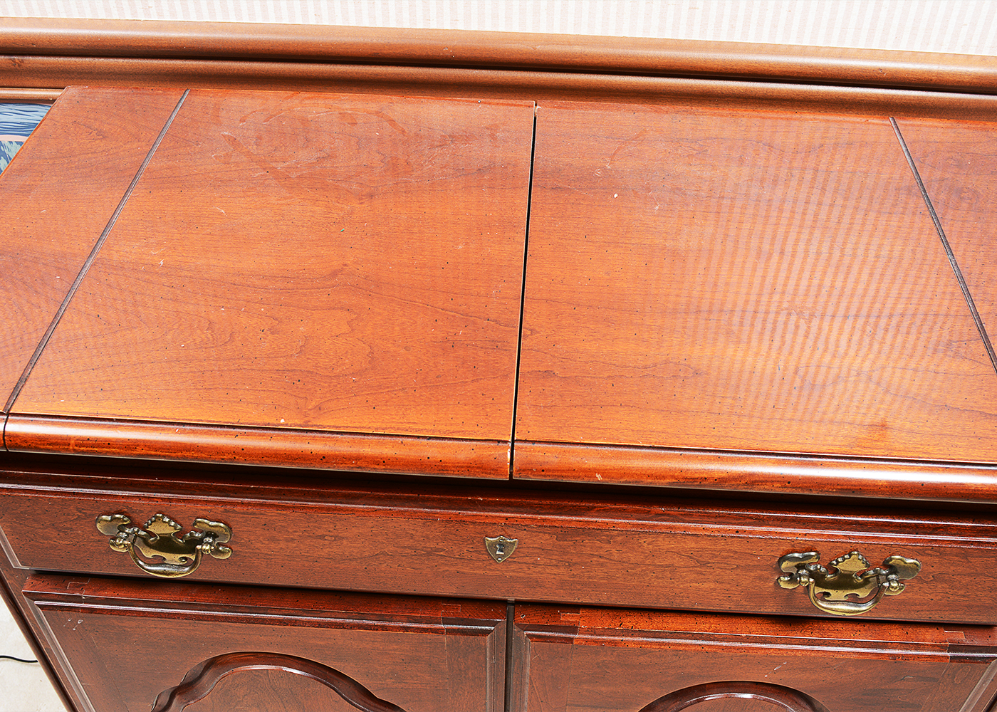 Flip Top Cherry Server Cabinet by American Drew