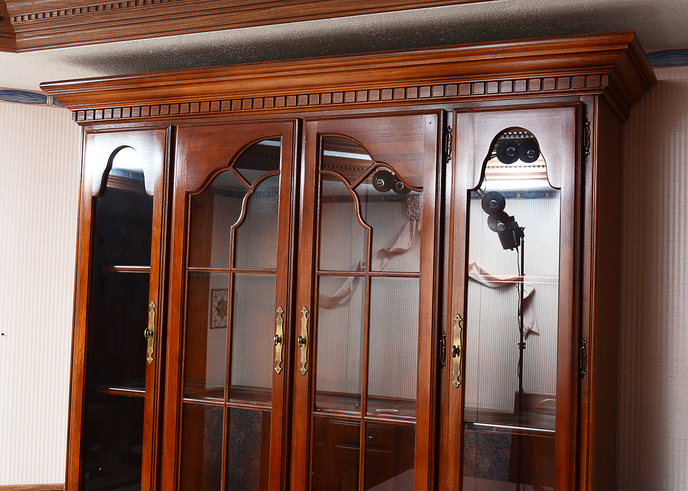 Chippendale Style Cherry China Cabinet by American Drew