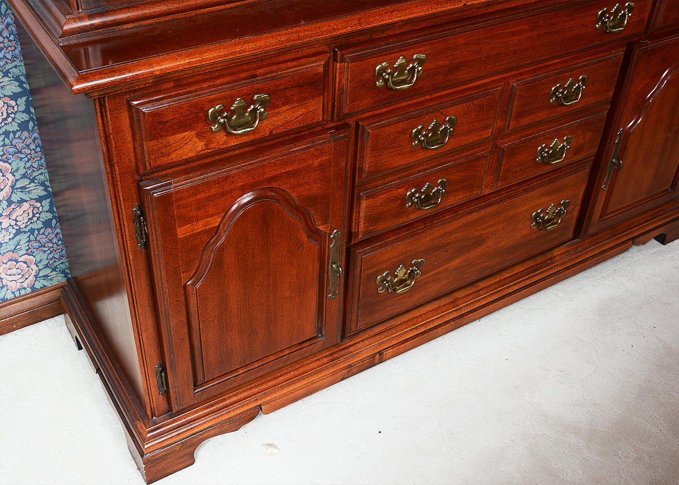Chippendale Style Cherry China Cabinet by American Drew