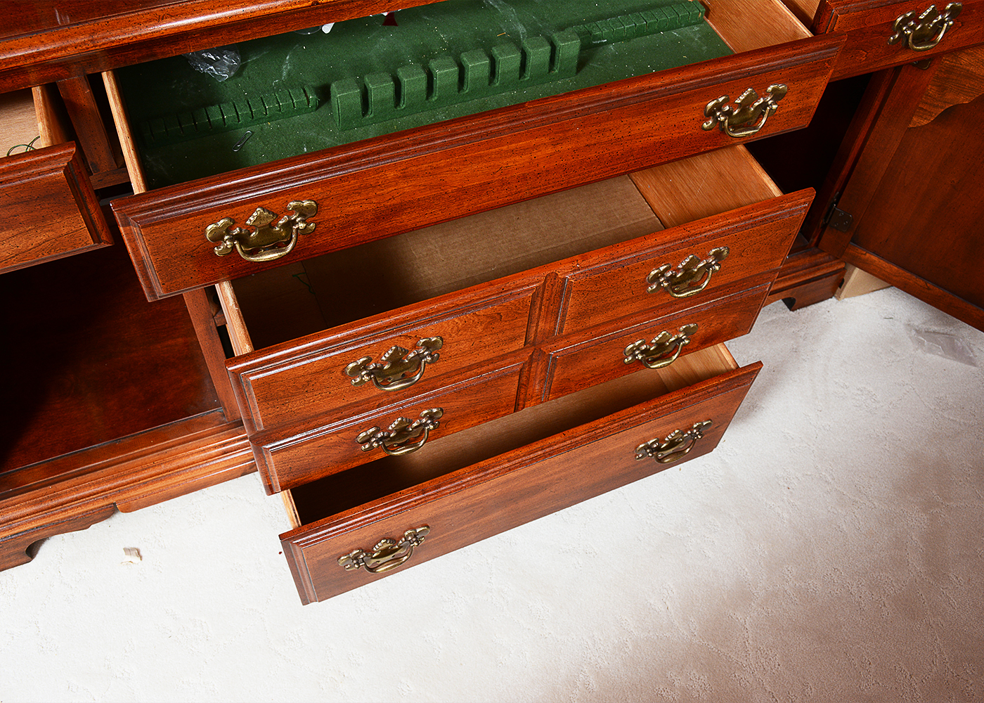 Chippendale Style Cherry China Cabinet by American Drew