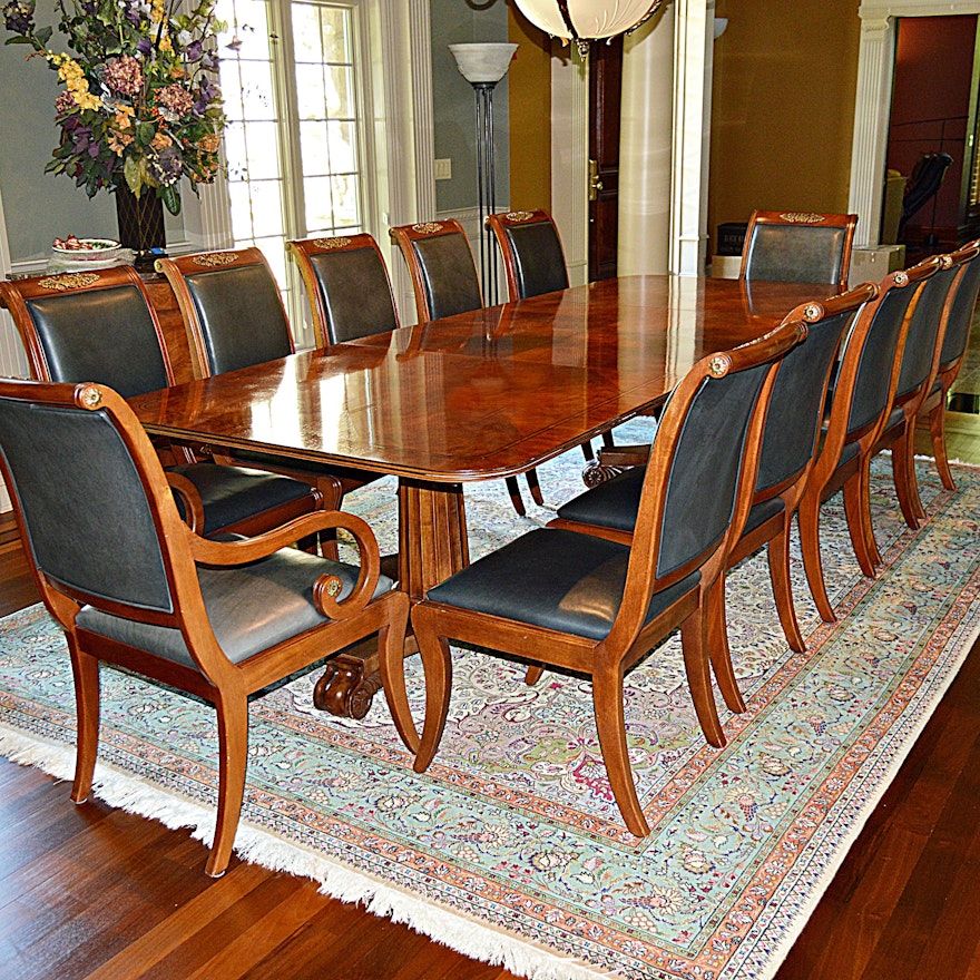 Magnificent Henredon Regency Style Dining Table and Twelve Chairs