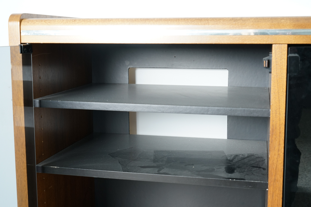 Media Cabinet With Smoked Glass Doors