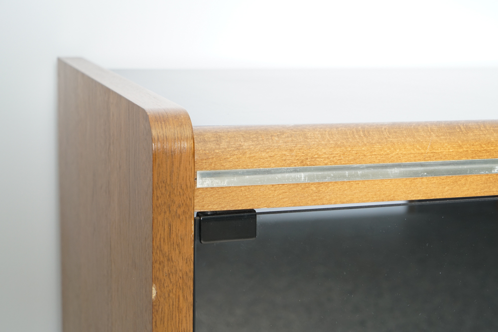 Media Cabinet With Smoked Glass Doors