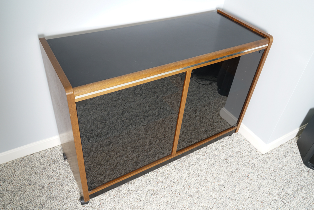 Media Cabinet With Smoked Glass Doors