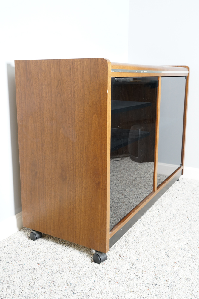 Media Cabinet With Smoked Glass Doors