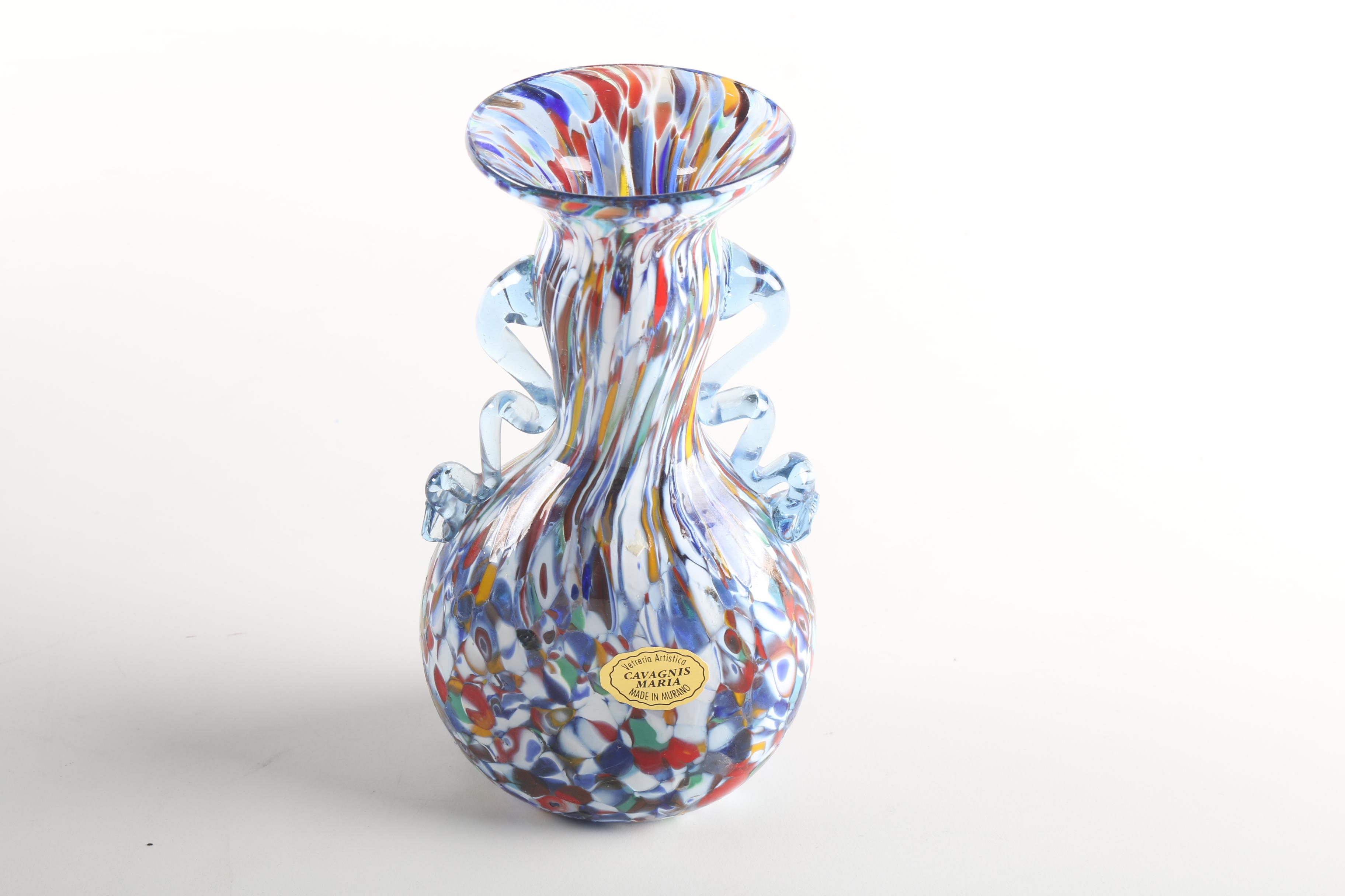 Murano Multicolored Glass Vase