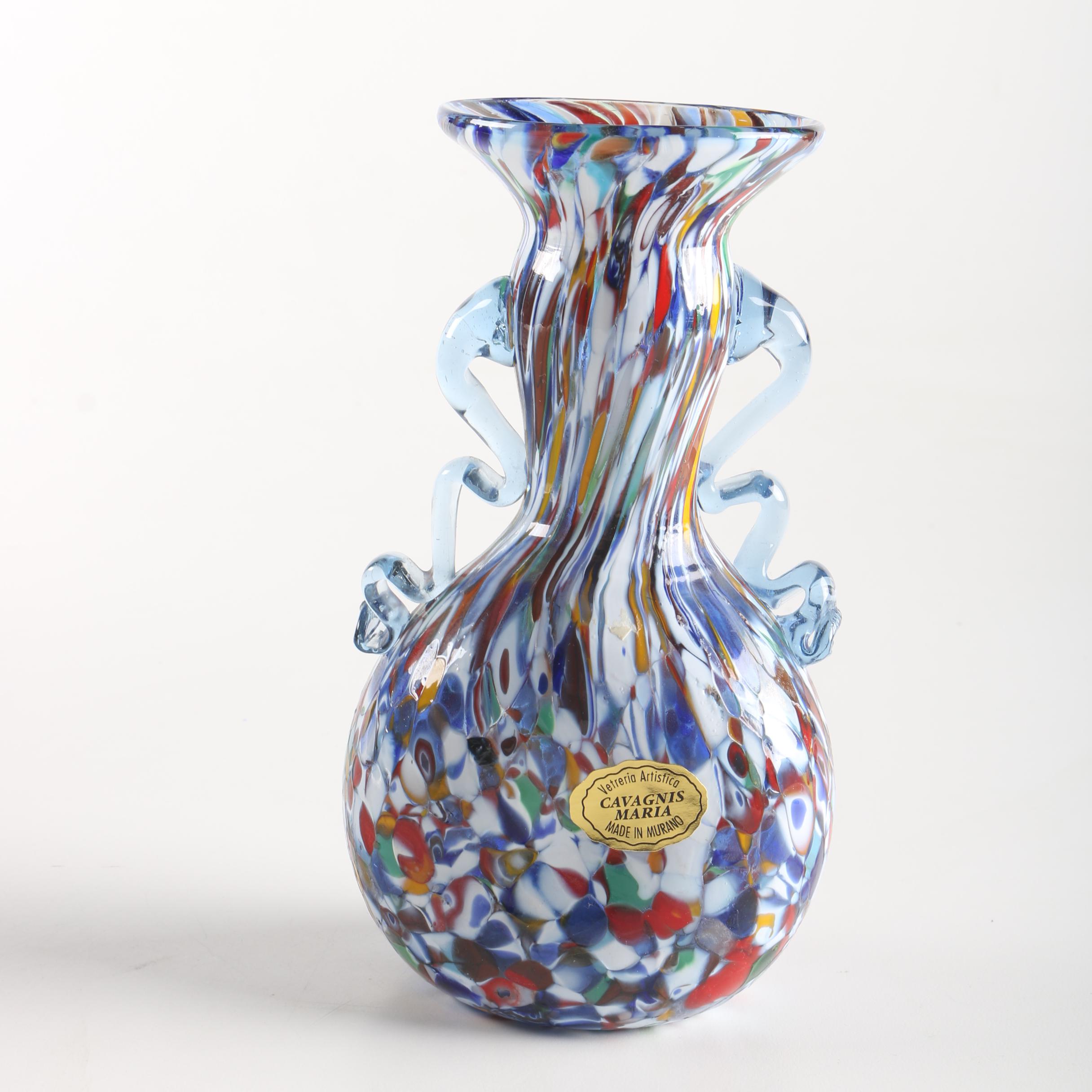 Murano Multicolored Glass Vase