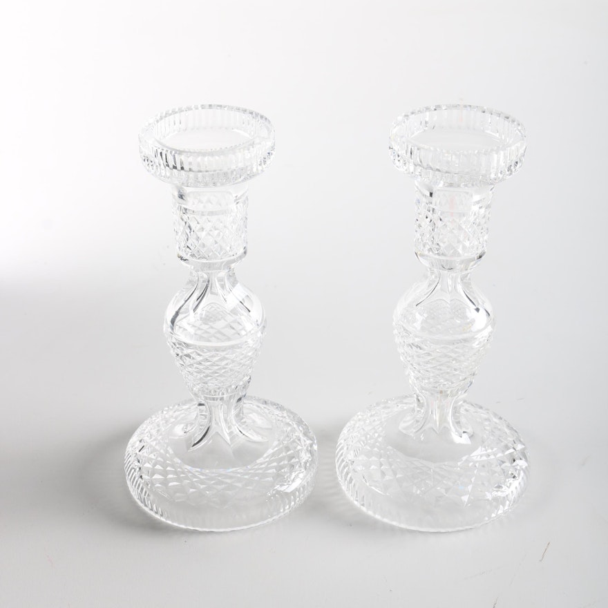 Pair of Waterford "Alana" Crystal Candle Holders