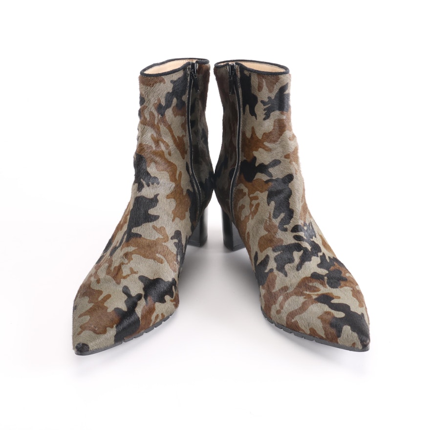 Diane B. Camouflage Leather Ankle Boots