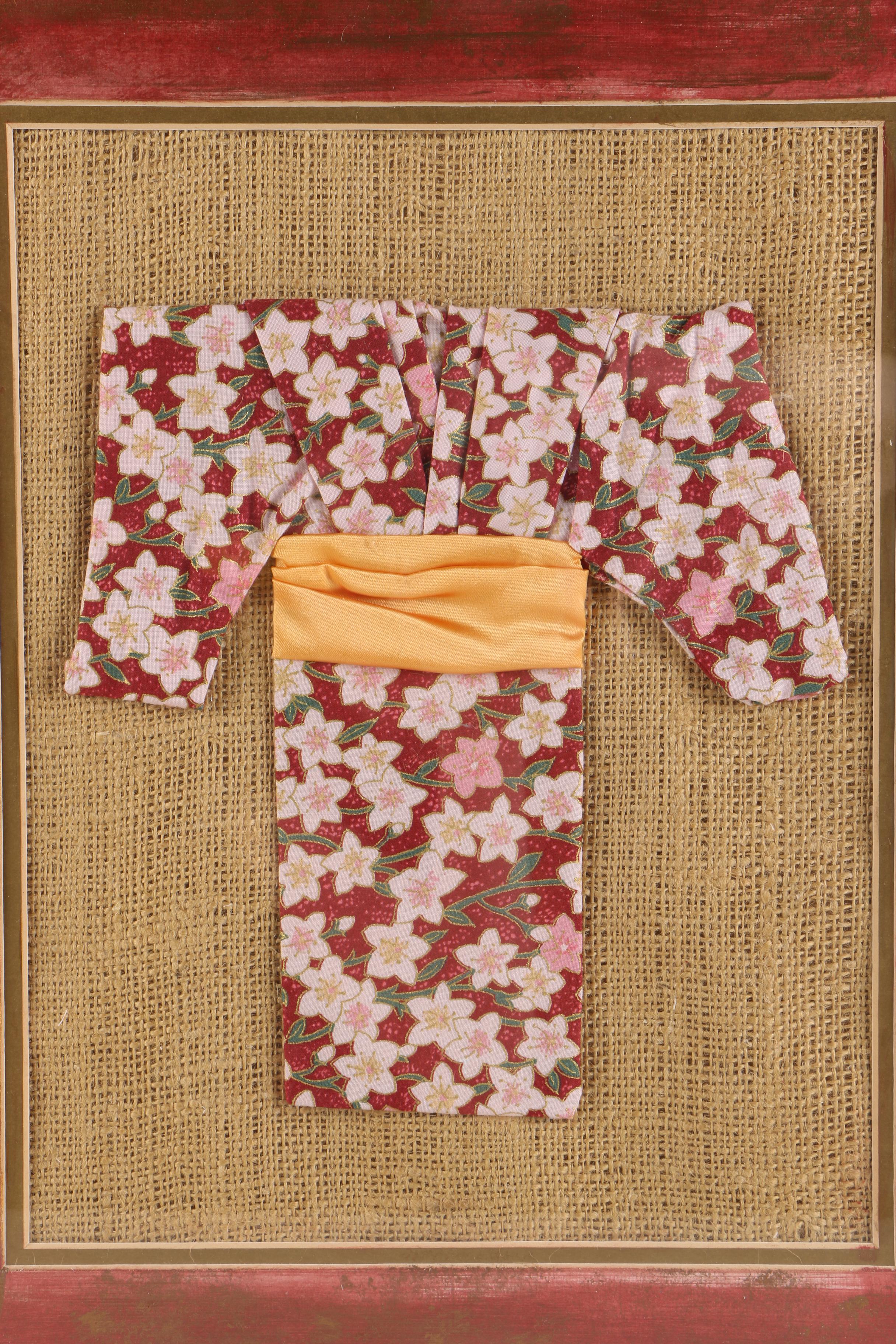Japanese Framed Miniature Kimono