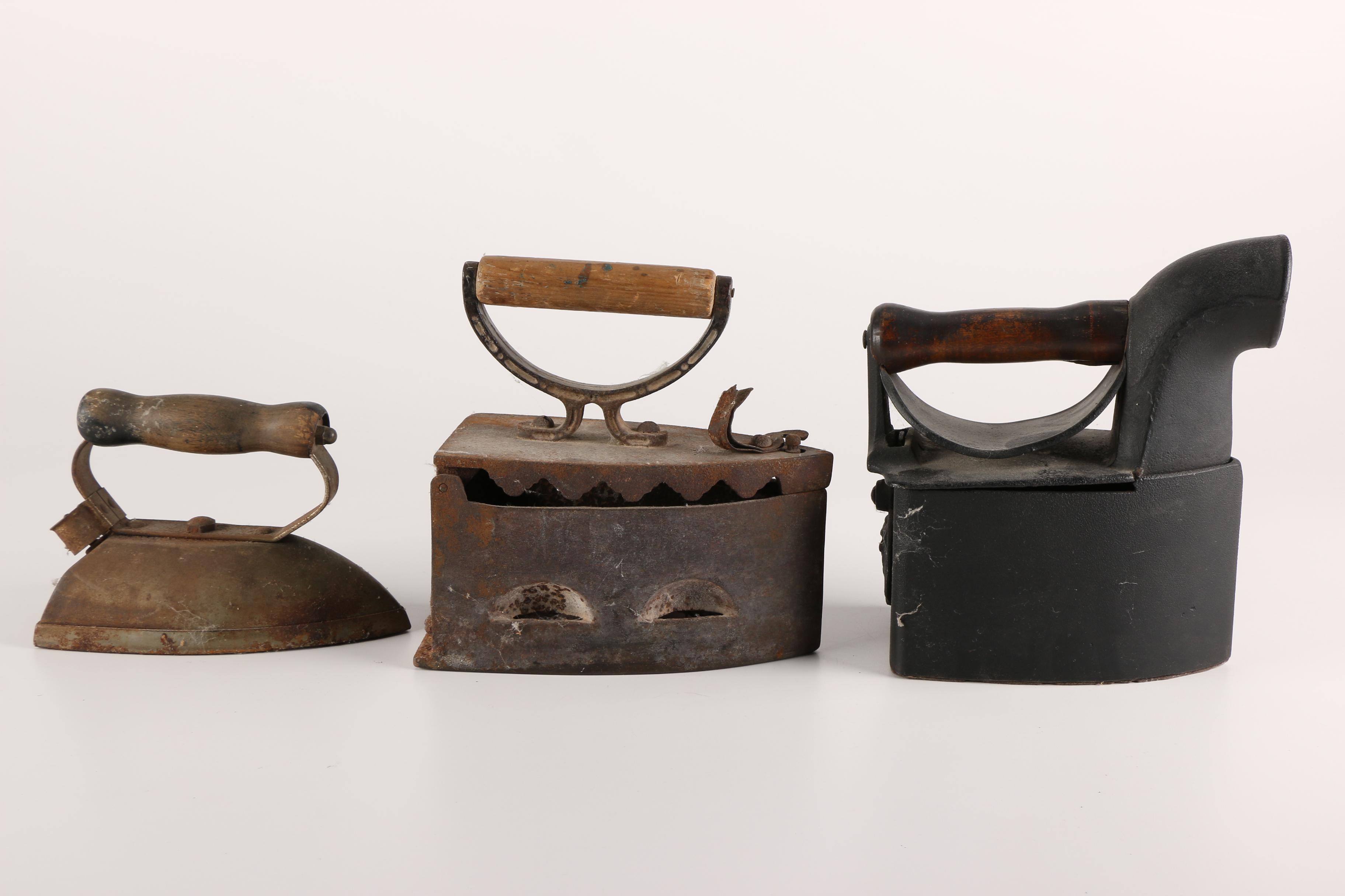 Three Vintage Clothes Irons