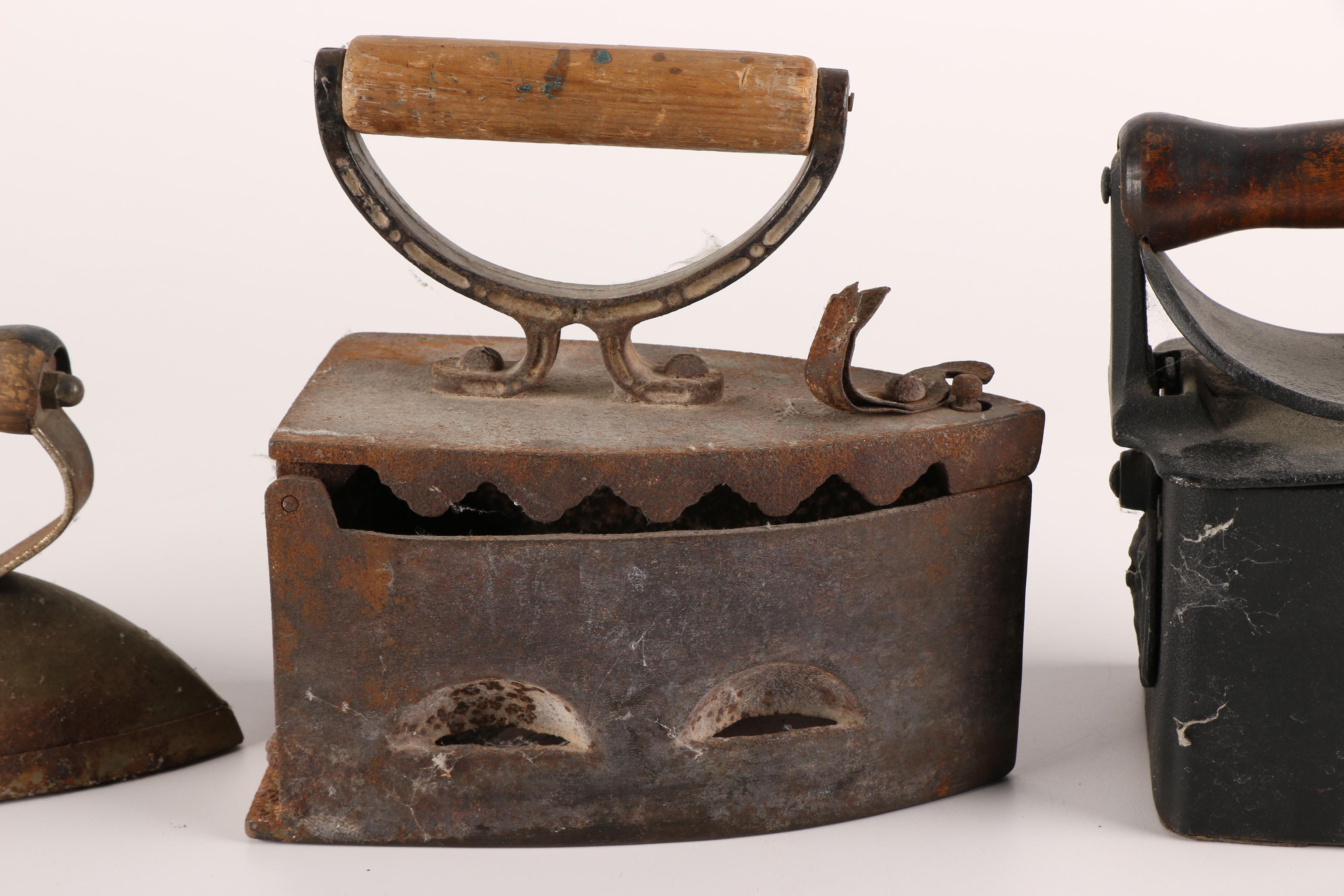Three Vintage Clothes Irons