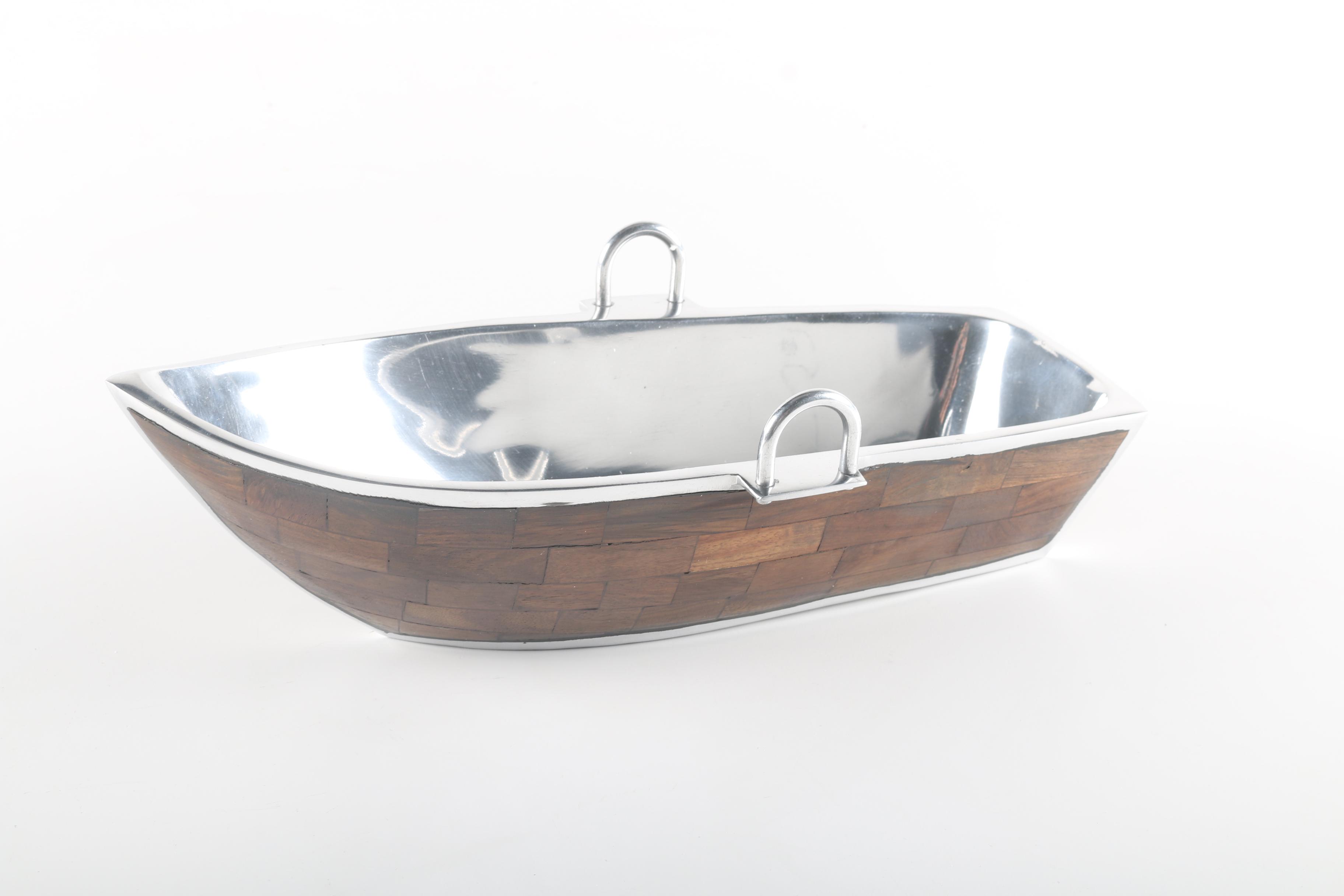 "Godinger"  Three-Piece Row Boat Salad Set