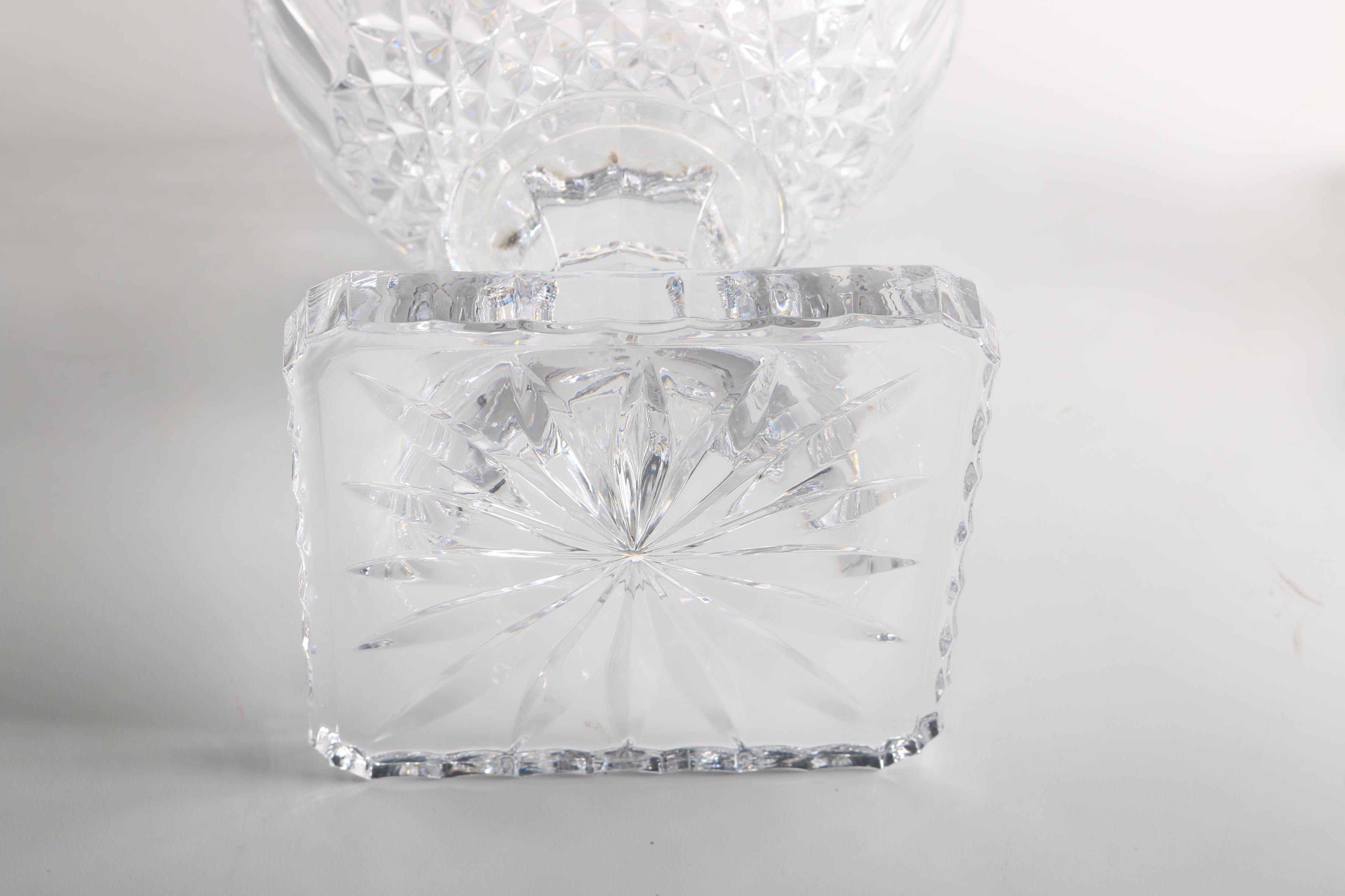 Pair of Shannon Crystal "Brandon" Hurricane Candle Holders