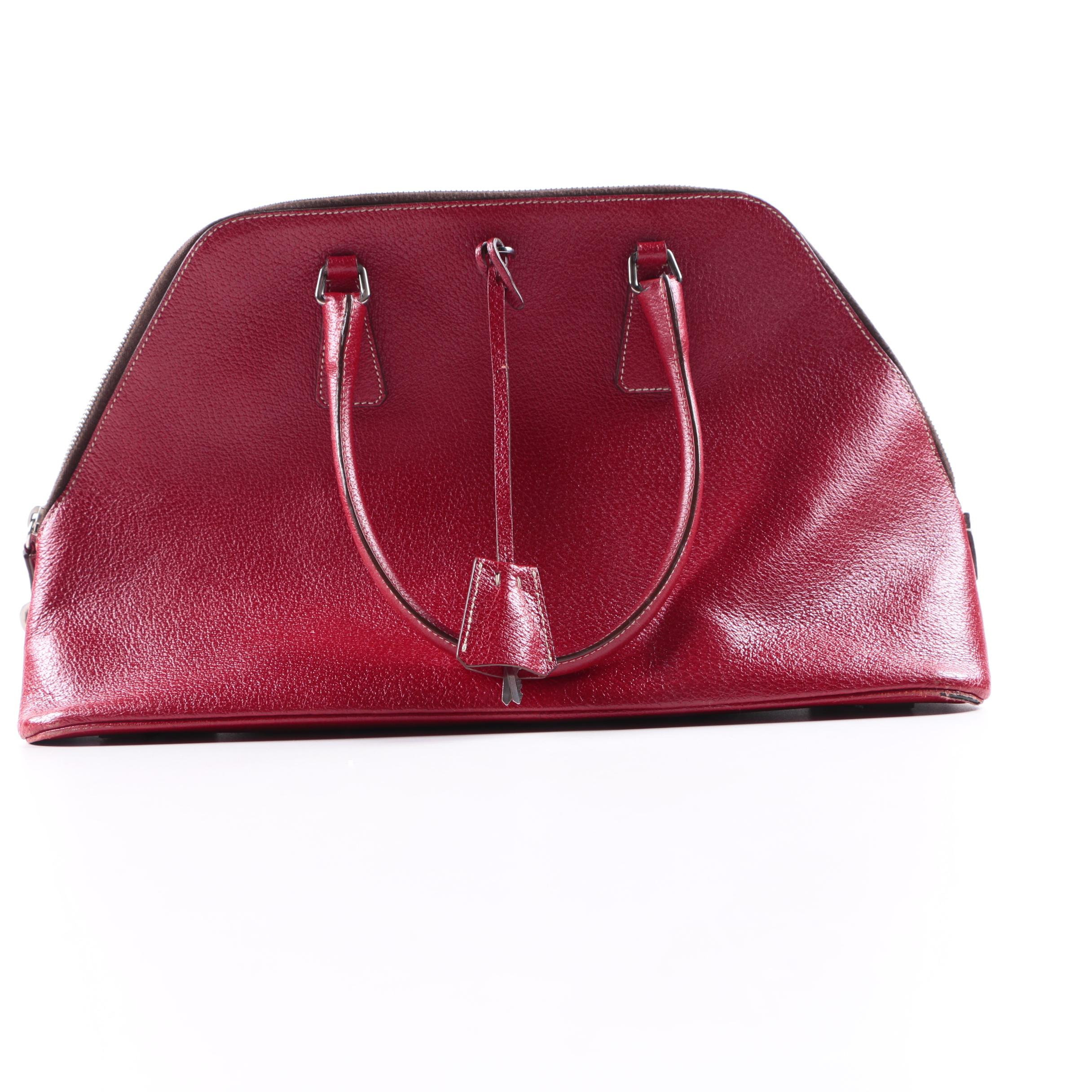 Red Leather Prada Handbag