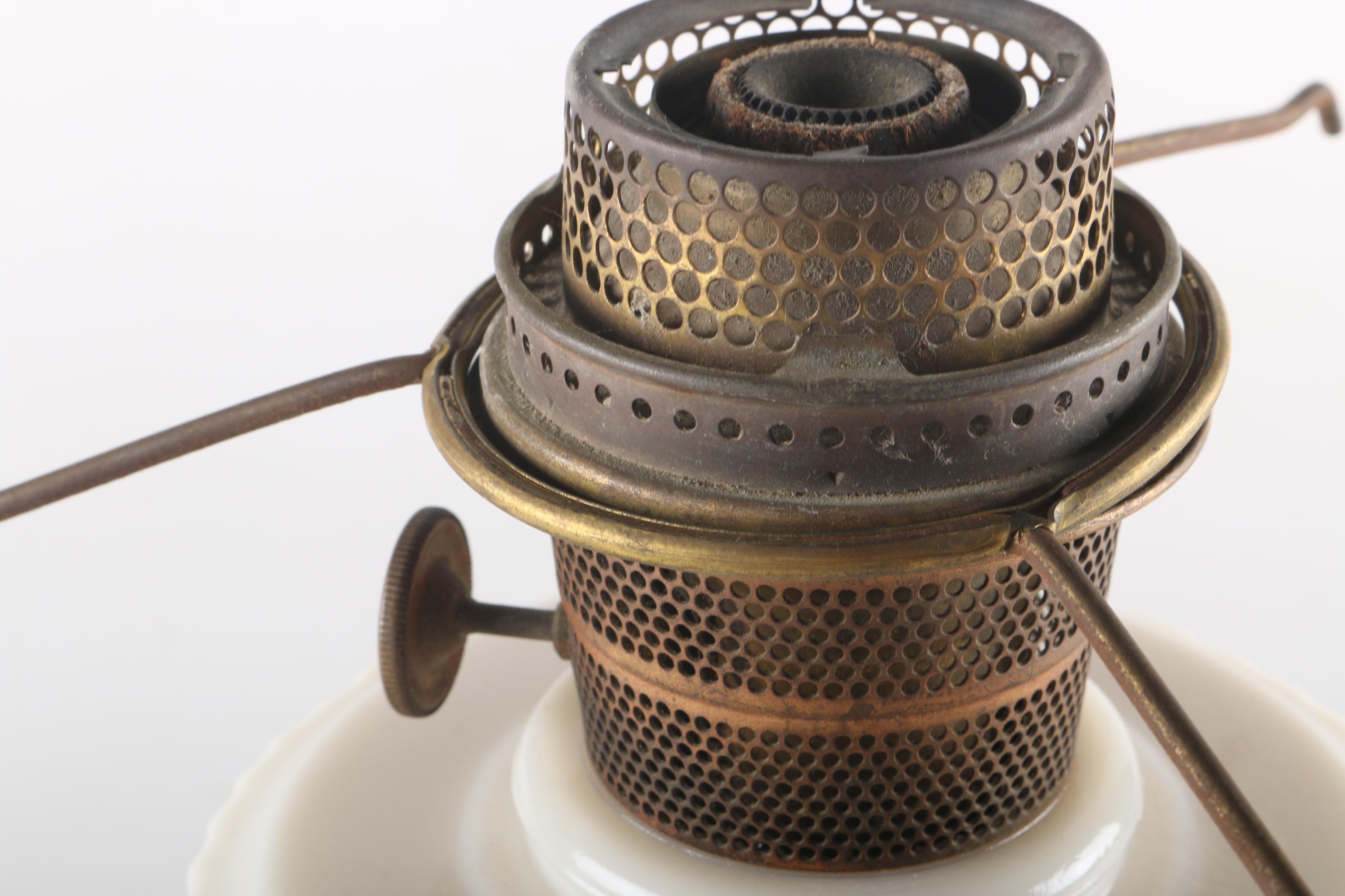 White Milk Glass Table Lamp