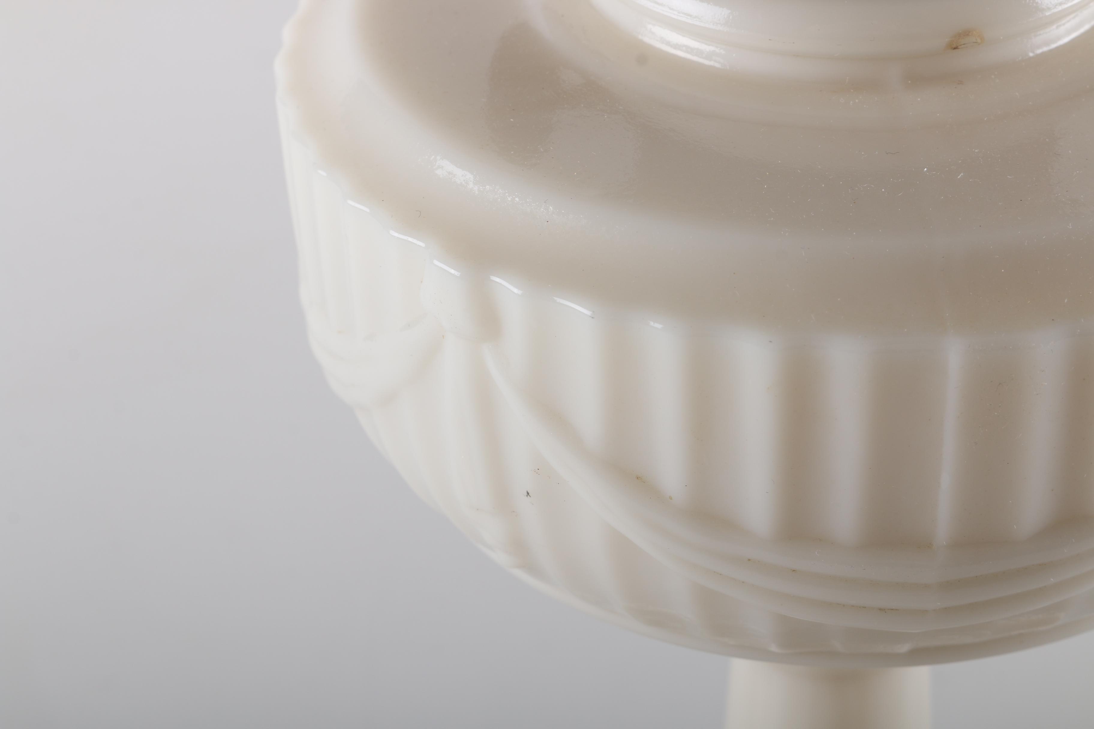 White Milk Glass Table Lamp