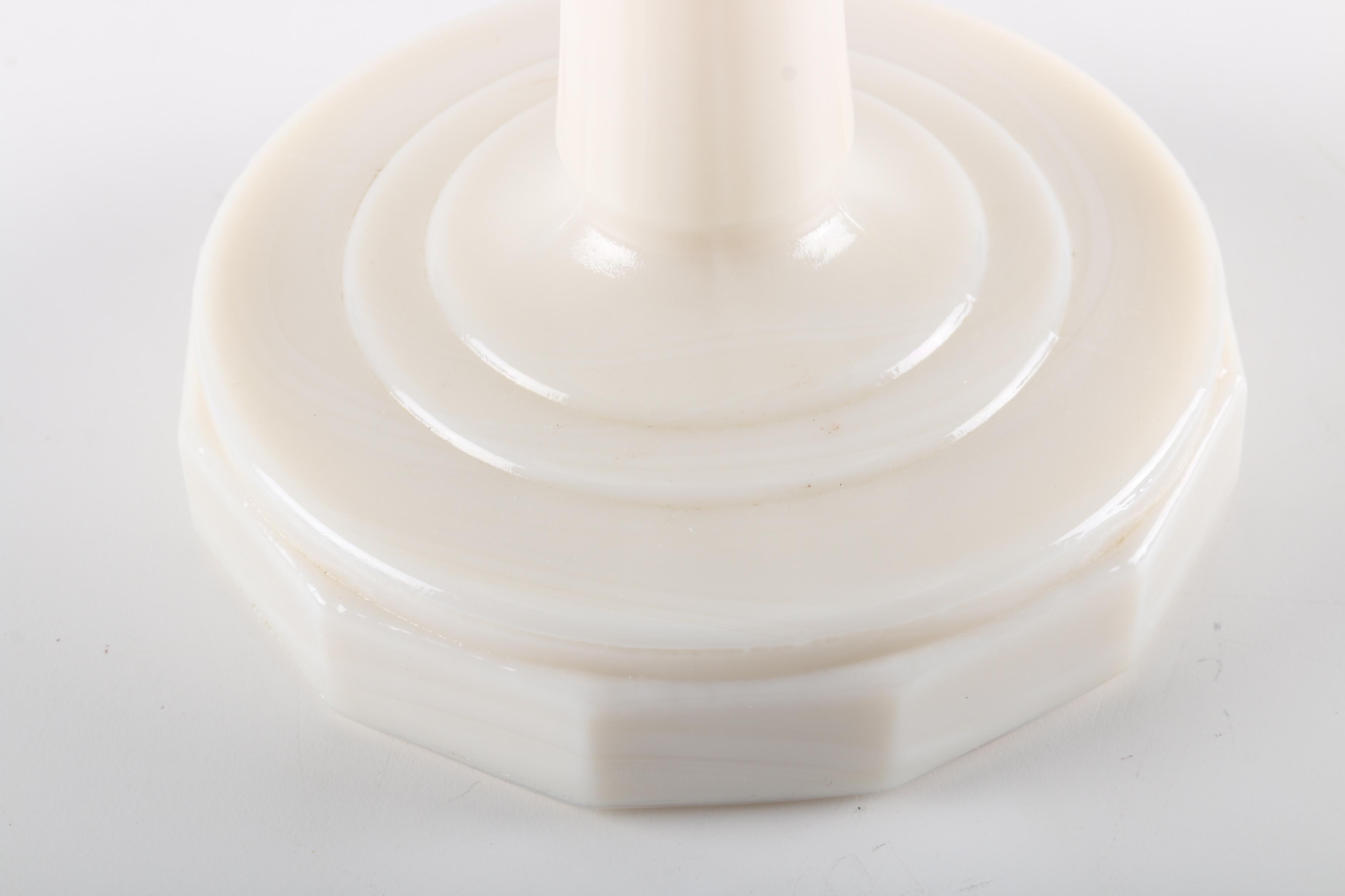 White Milk Glass Table Lamp