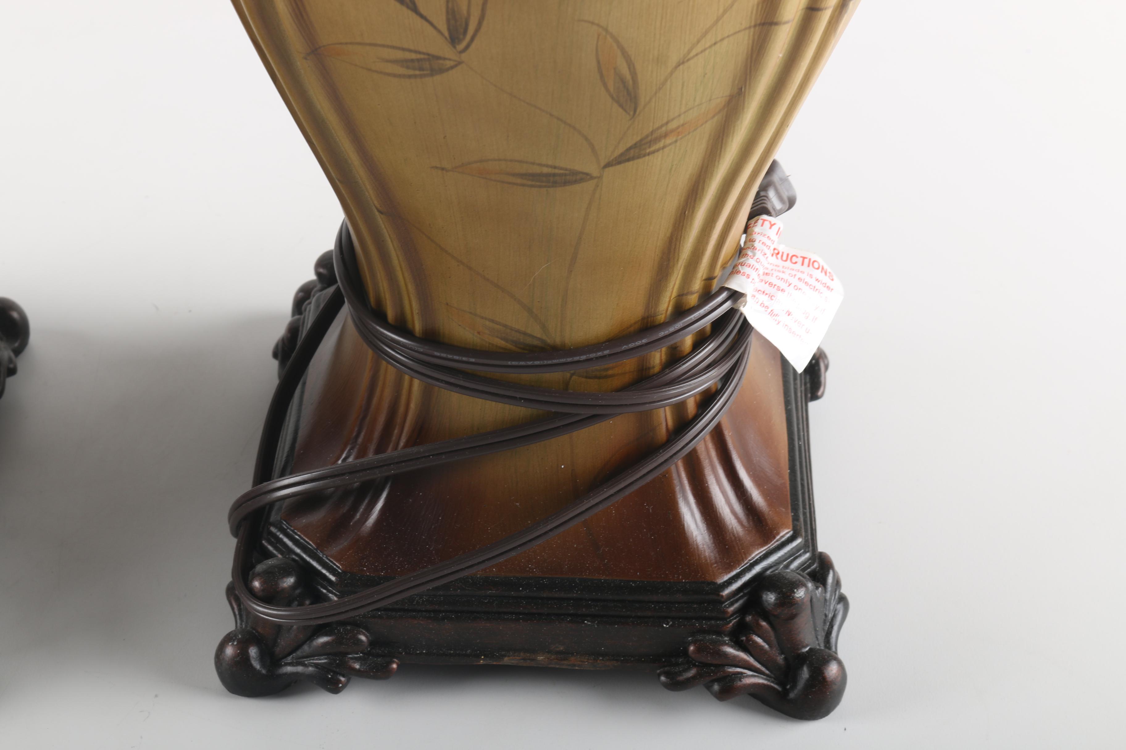 Brown Ceramic Urn Style Lamps