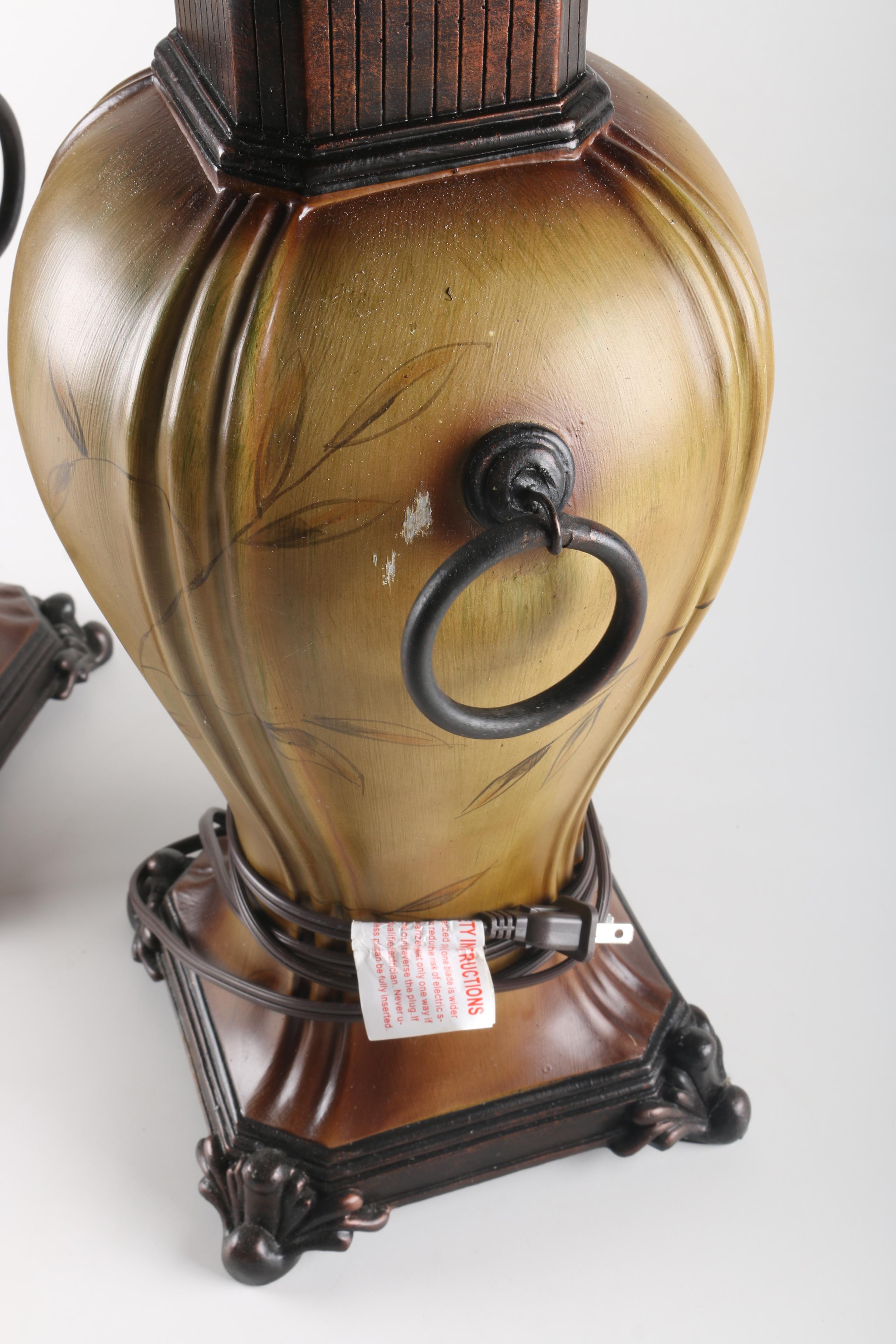 Brown Ceramic Urn Style Lamps