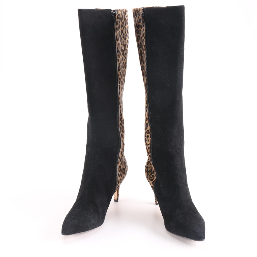 Pair of Bruno Ricci Calf Hair and Suede Knee High Boots